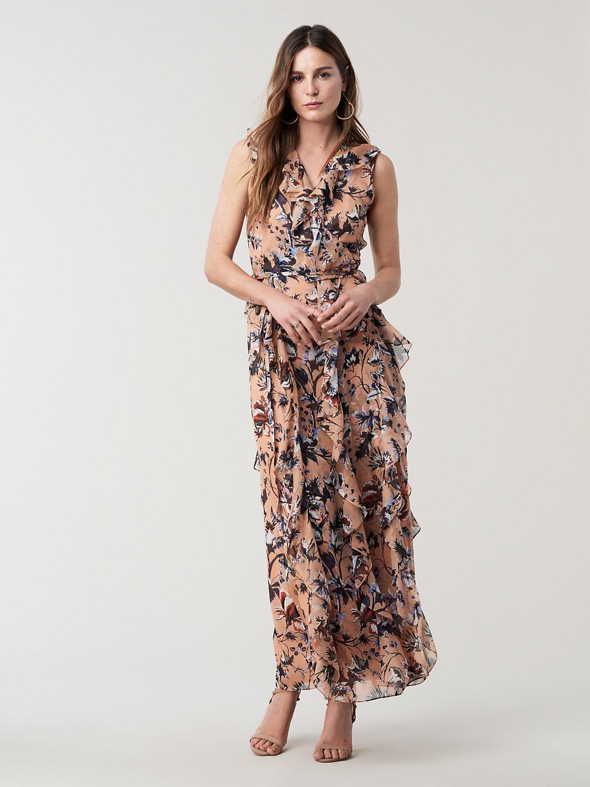 dvf maxi wrap dress