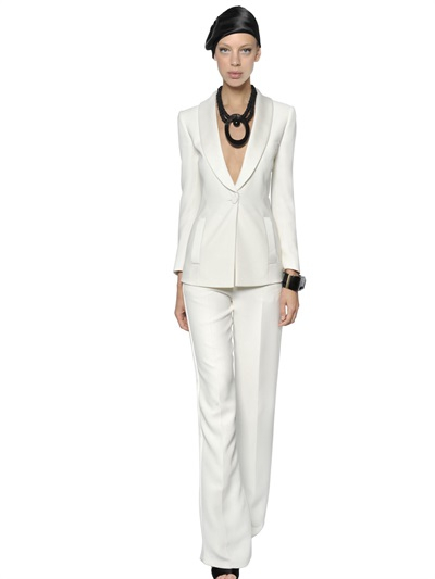 white armani suit