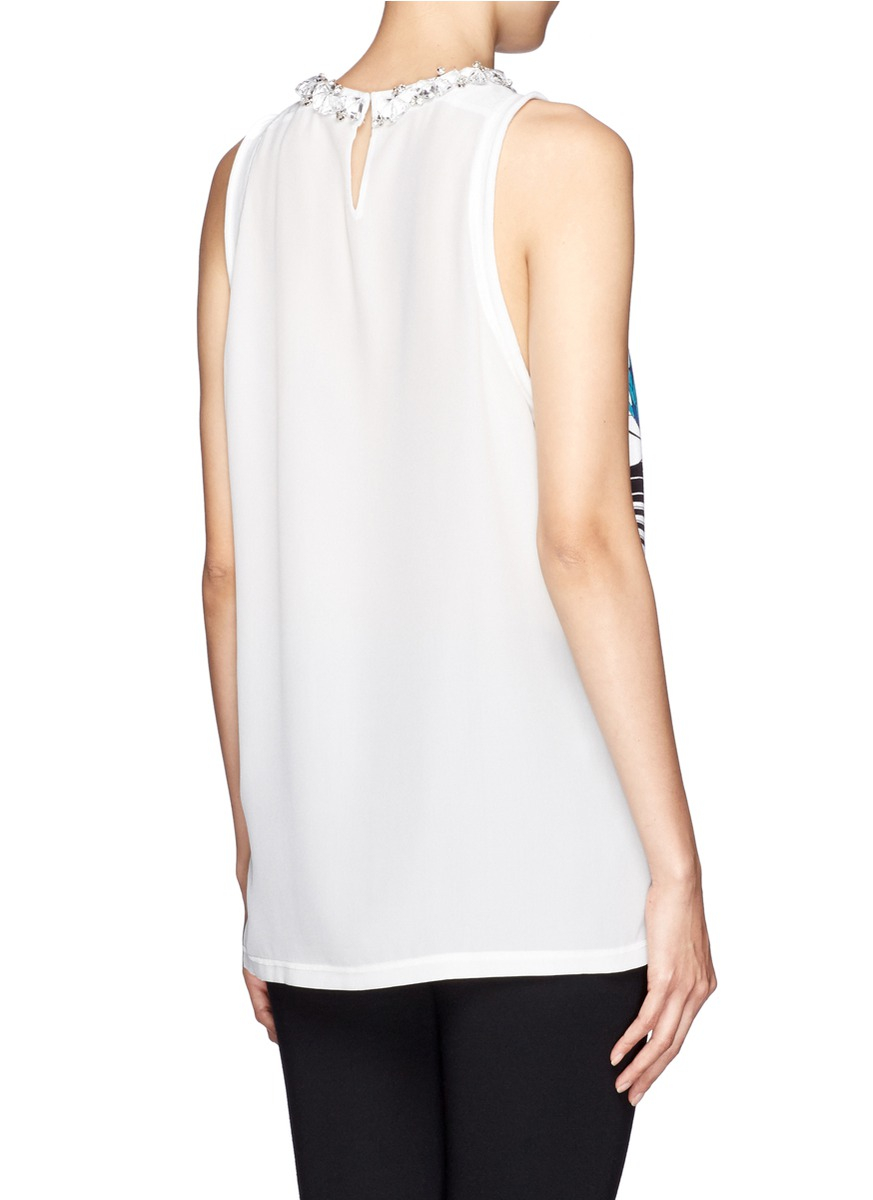 Lyst 3.1 Phillip Lim Embellished Neckline Printed Tank Top in White