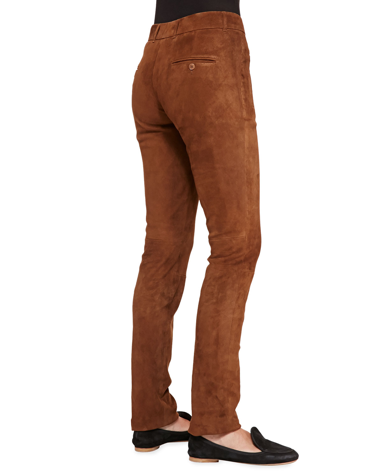Lyst Loro piana Ethan Stretchsuede Slim Pants in Brown