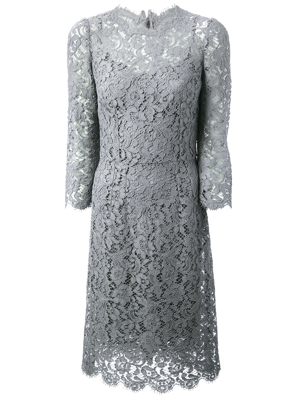 Dolce & Gabbana Floral Lace Dress in Gray | Lyst