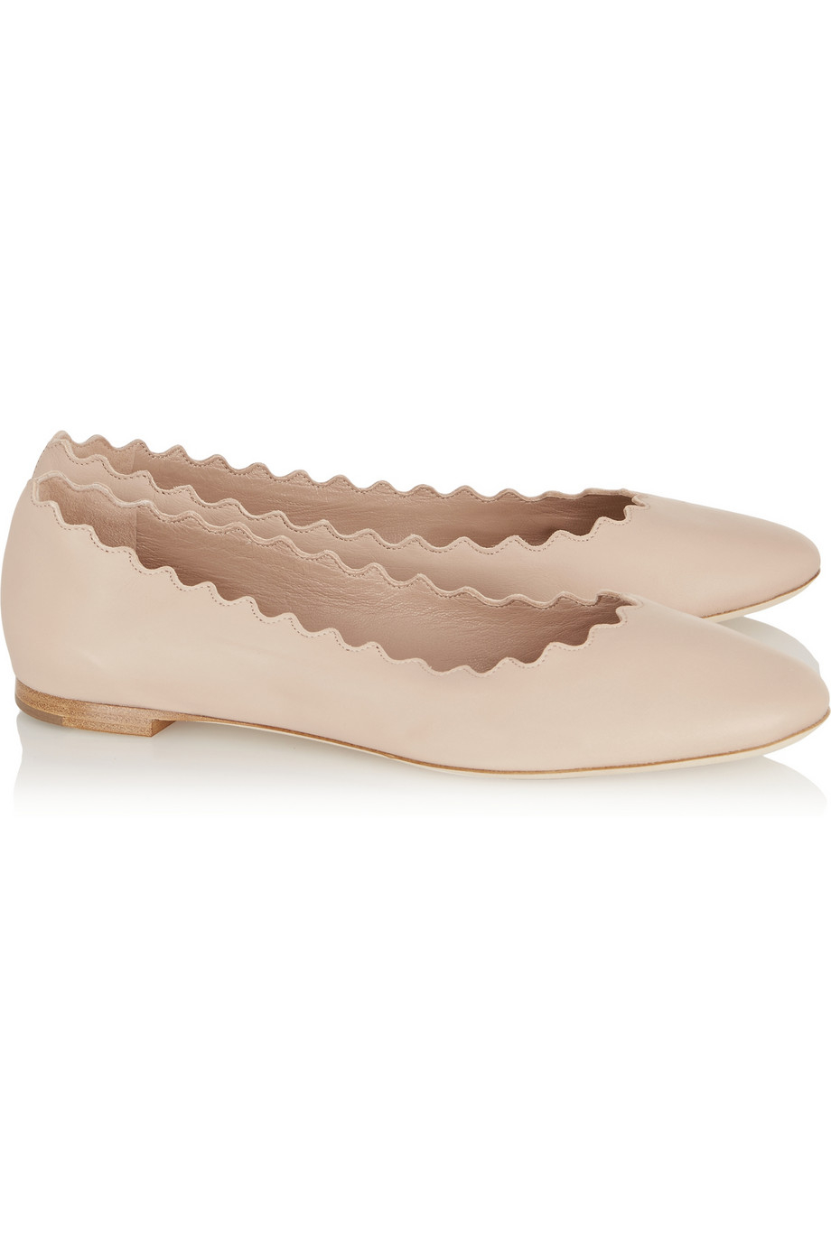 Chloé Lauren Leather Ballet Flats in Pink - Lyst