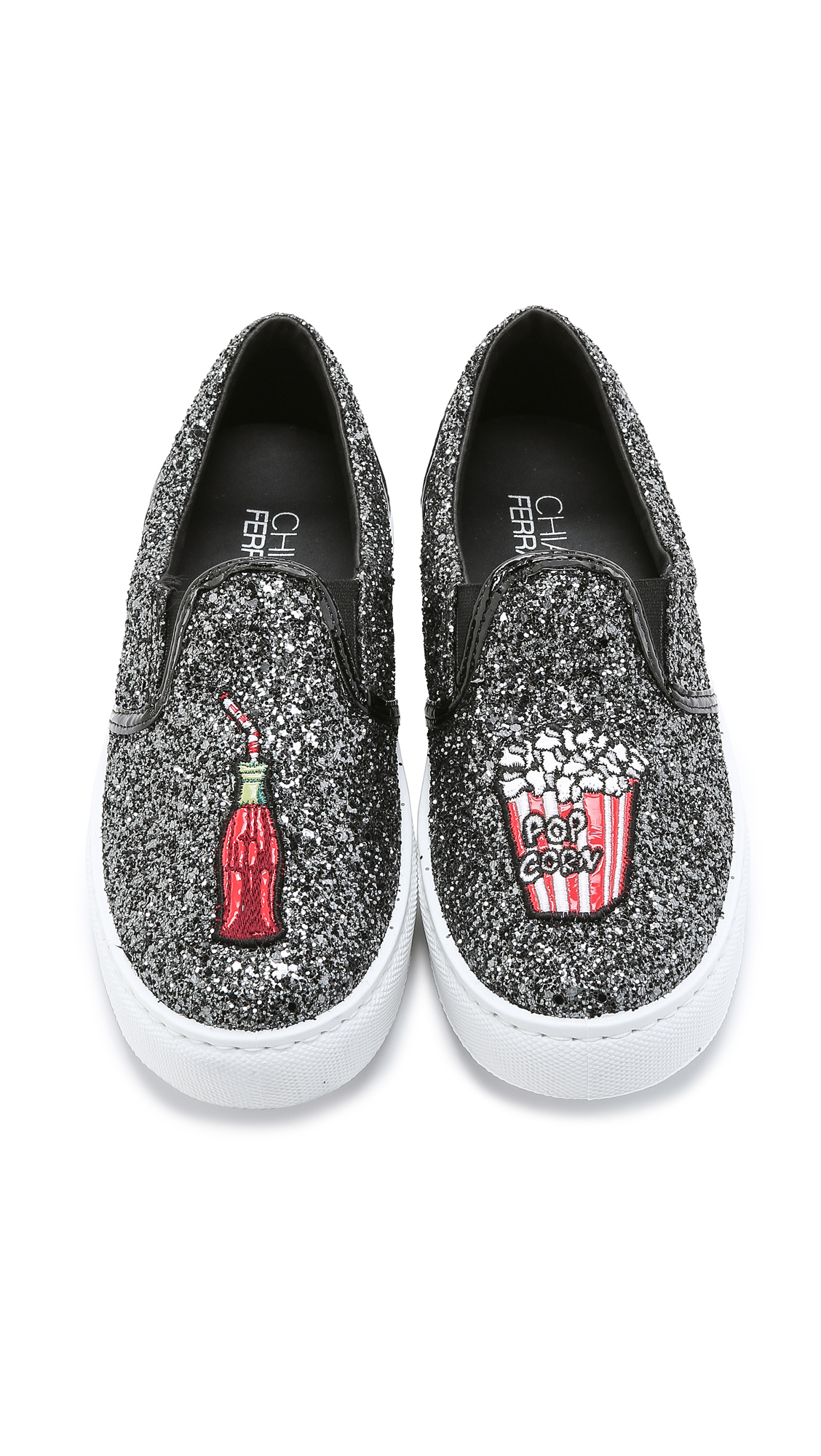 Chiara Ferragni Popcorn \u0026 Soda Slip On Sneakers - Charcoal in Black | Lyst