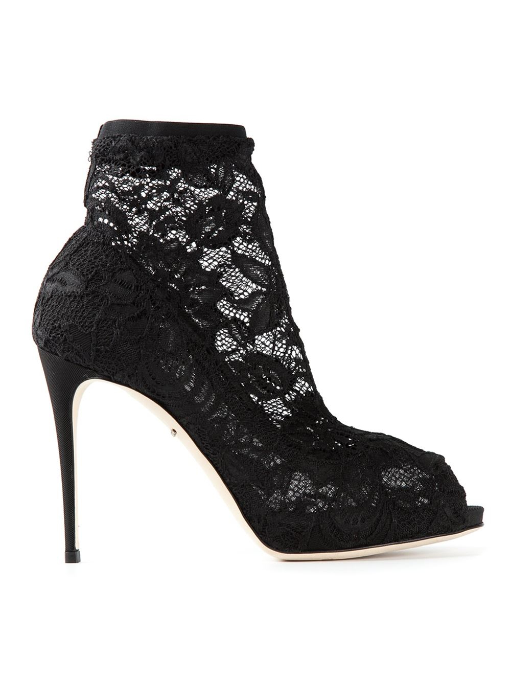 Dolce & Gabbana Lace Ankle Boots in Black | Lyst