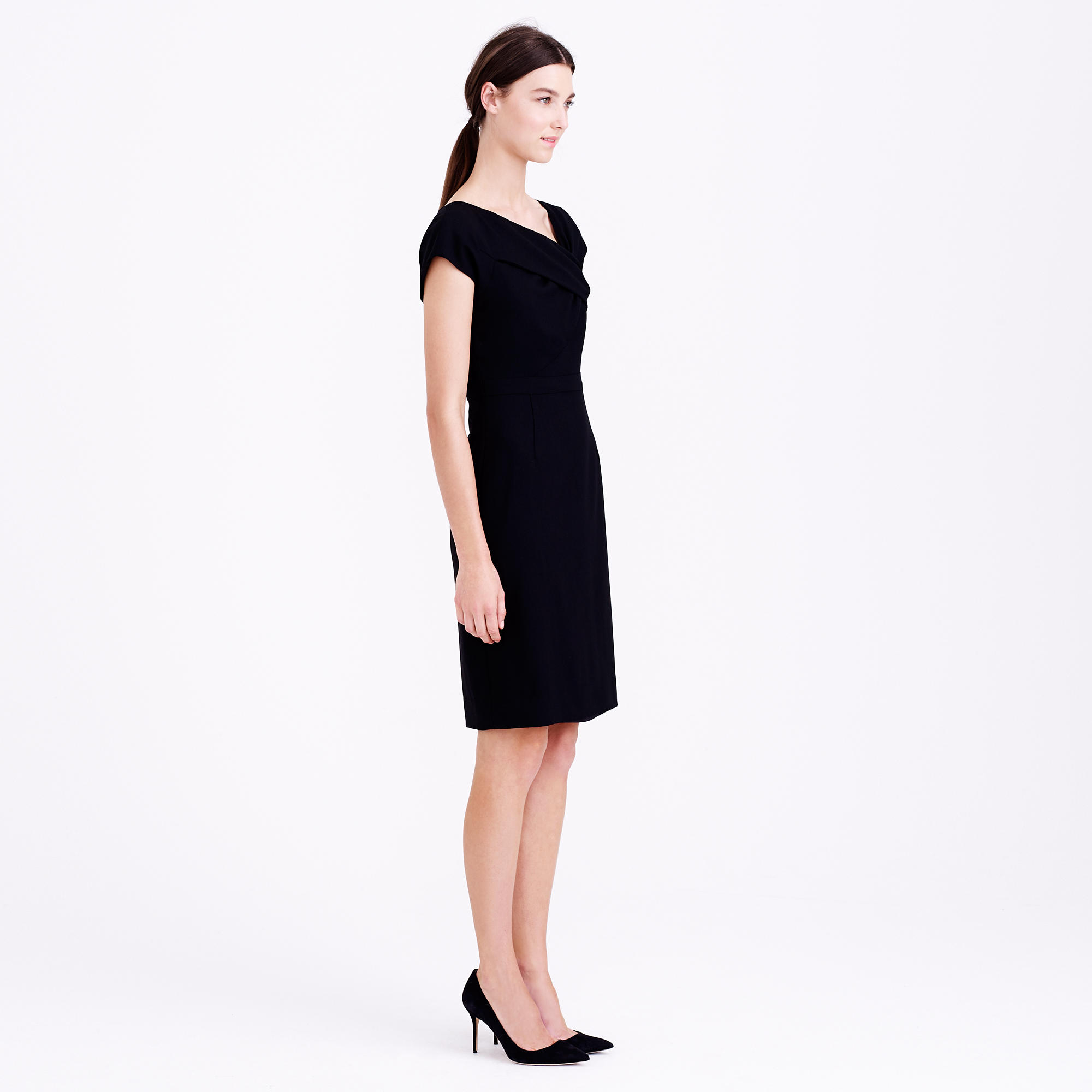 Petite Origami Dress In Wool Crepe