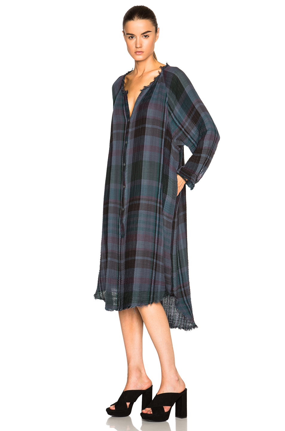Lyst Raquel Allegra Poet Dress In Blue Gallery