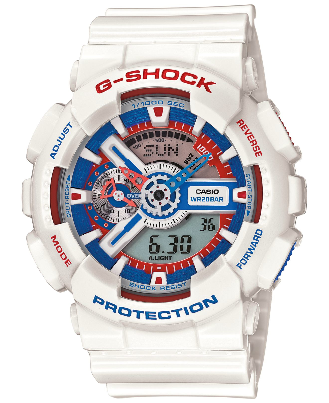 G-Shock Men's Analog-digital Red White And Blue Strap Watch 55×52×16mm  Ga110tr-7a for Men | Lyst