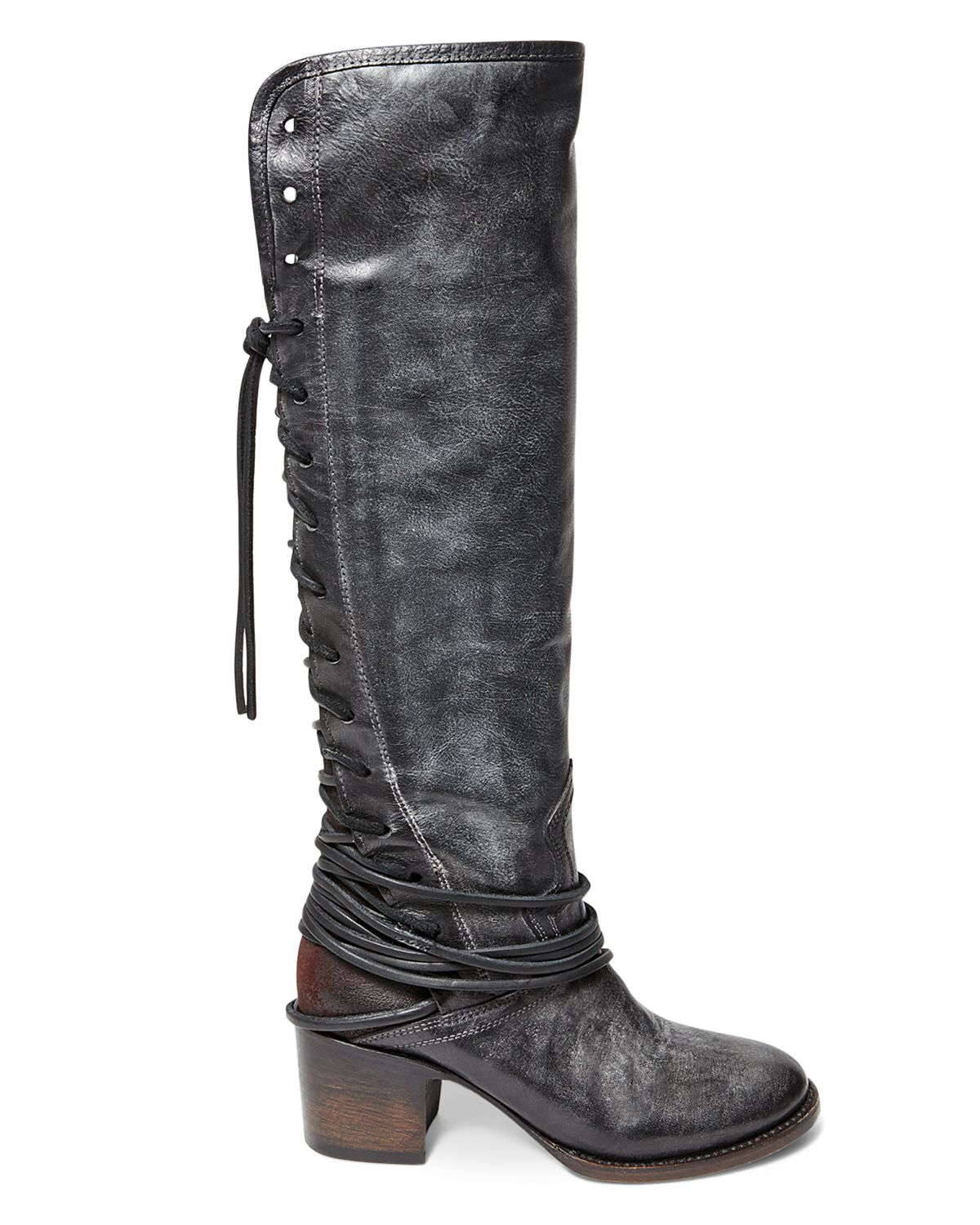 Freebird by Steven Tall Boots - Coal Lace Up in Black - Lyst