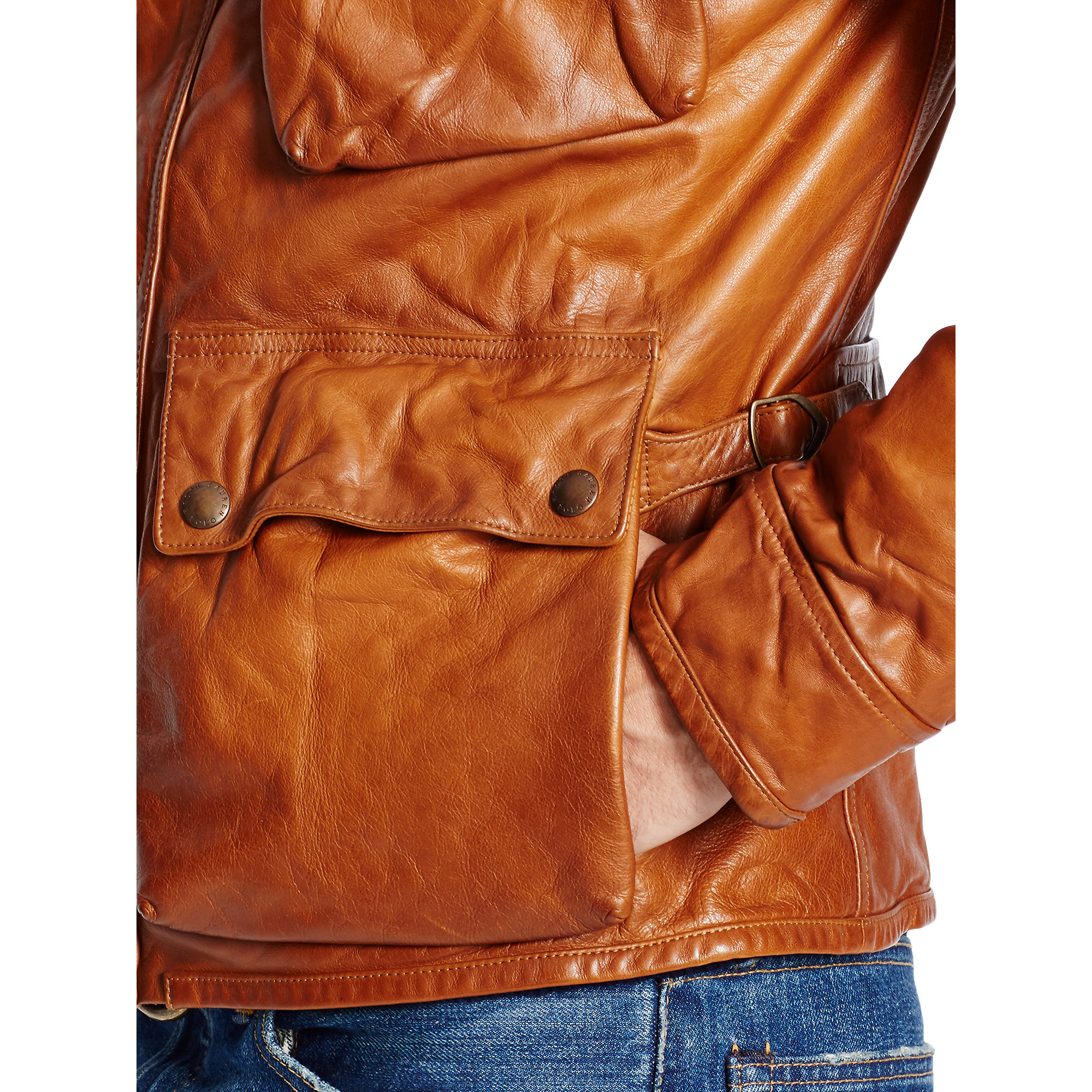 Polo Ralph Lauren Southbury Leather Biker Jacket in Brown for Men - Lyst