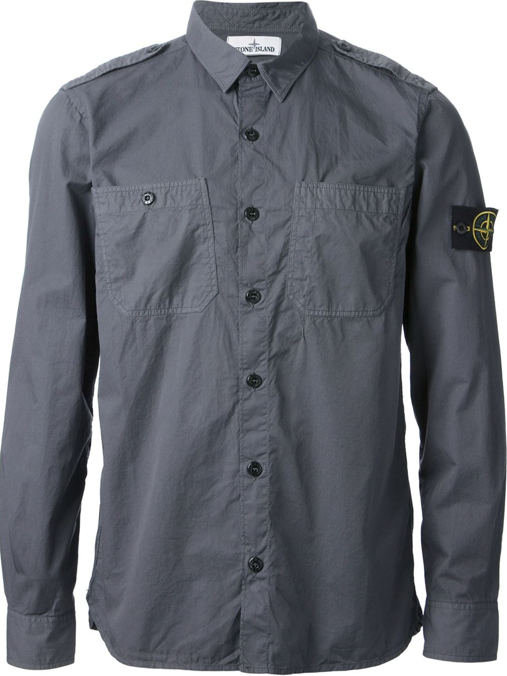 Stone Island Military Style Shirt in Gray for Men | Lyst
