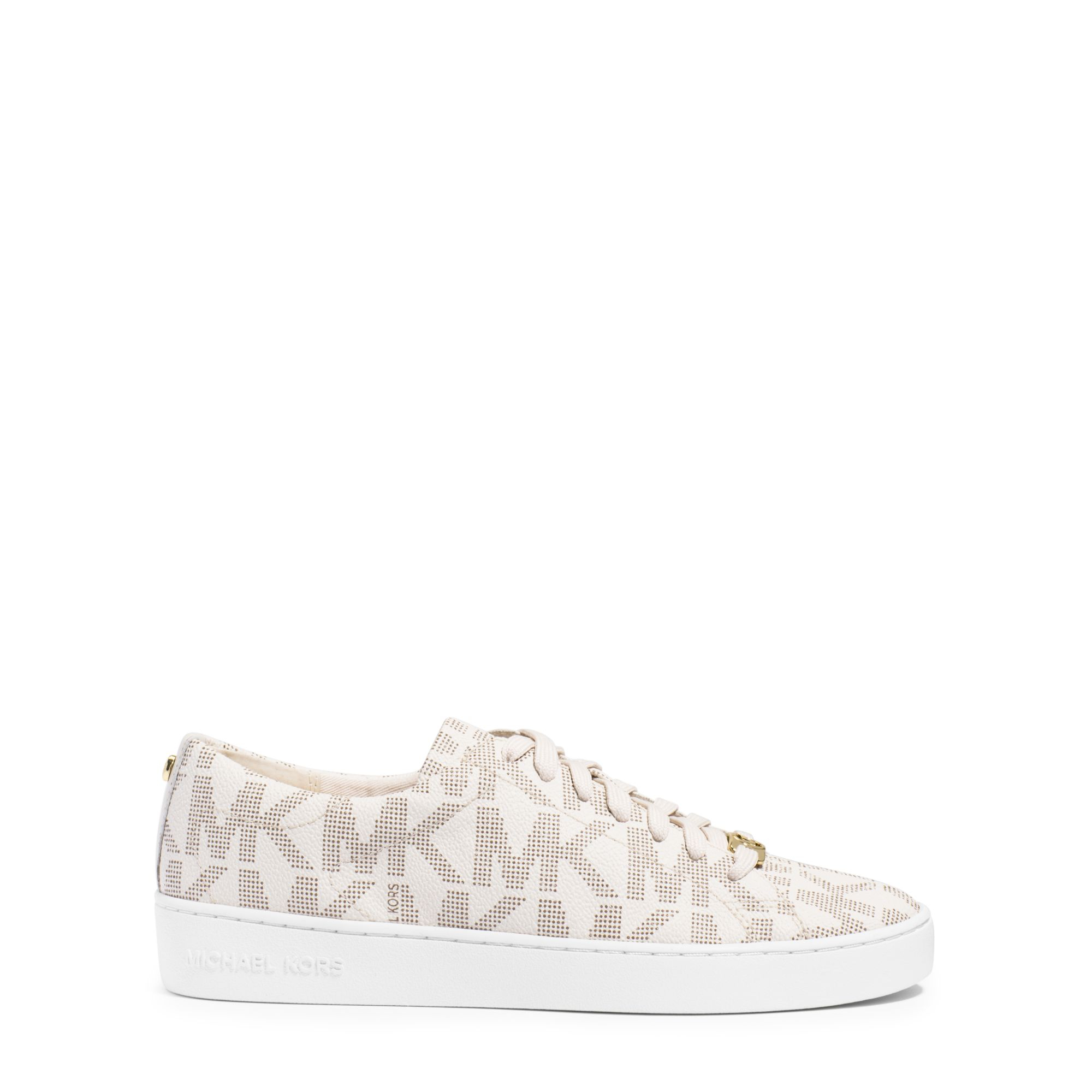 Michael Kors Leather Keaton Lace Up Sneaker Vanilla in Natural - Lyst