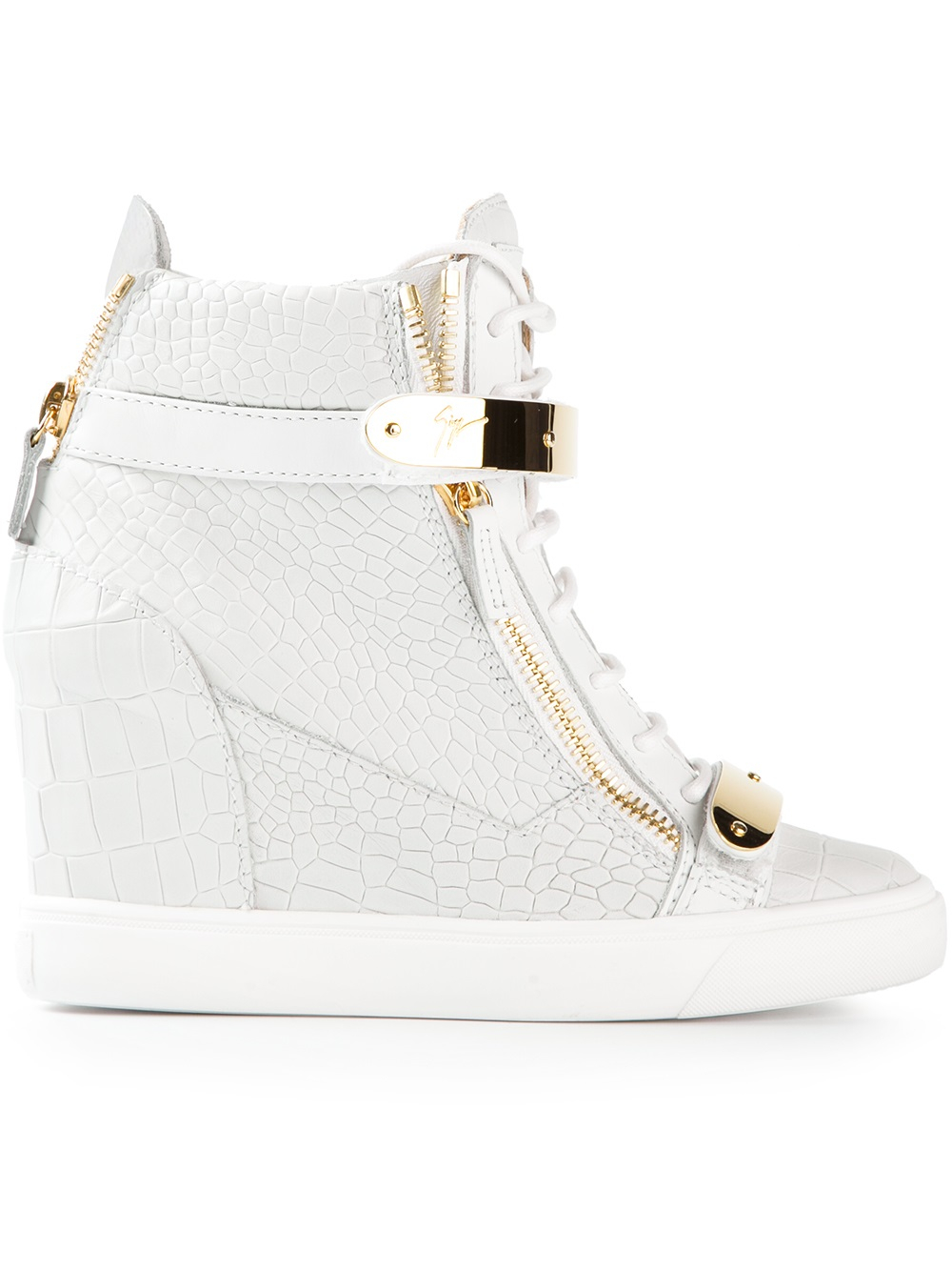 white high top wedge sneakers