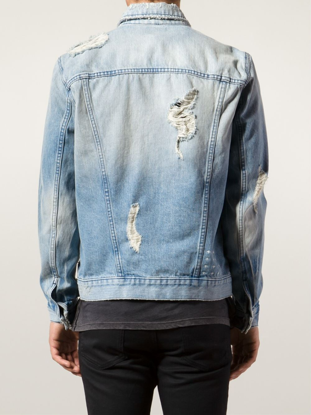 Ksubi Distressed Denim Jacket in Blue for Men Lyst