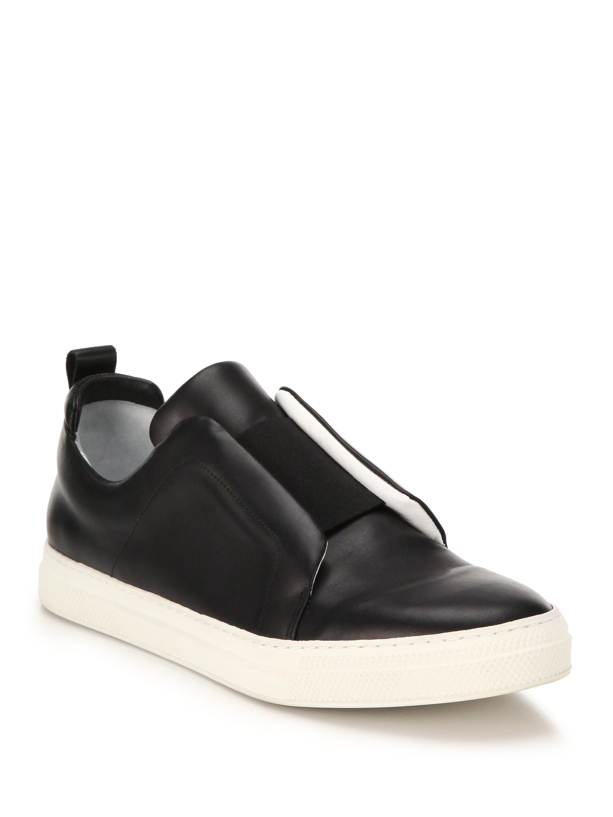 Lyst - Pierre Hardy Leather Banded Slip-on Sneakers in Black for Men