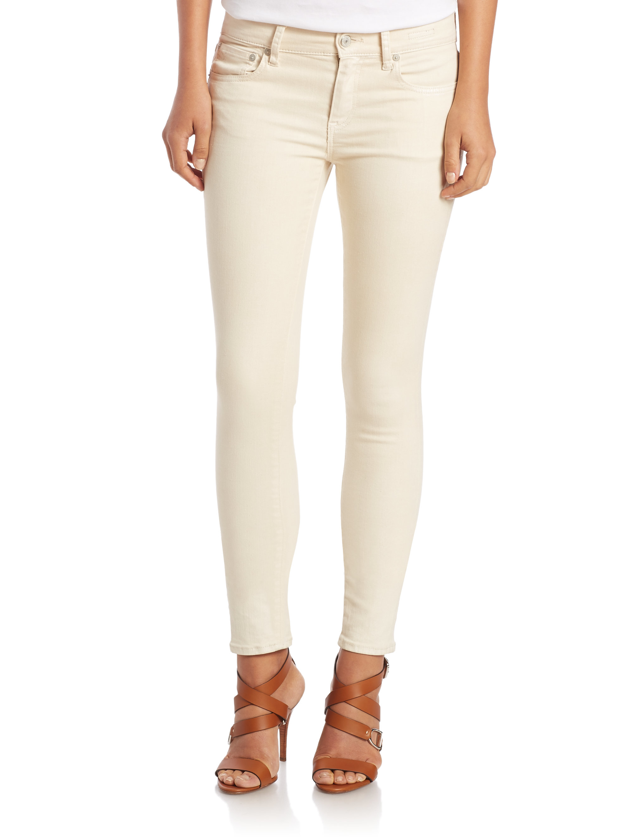 Polo Ralph Lauren Denim Skinny Jeans in Pearl Cream (White) - Lyst