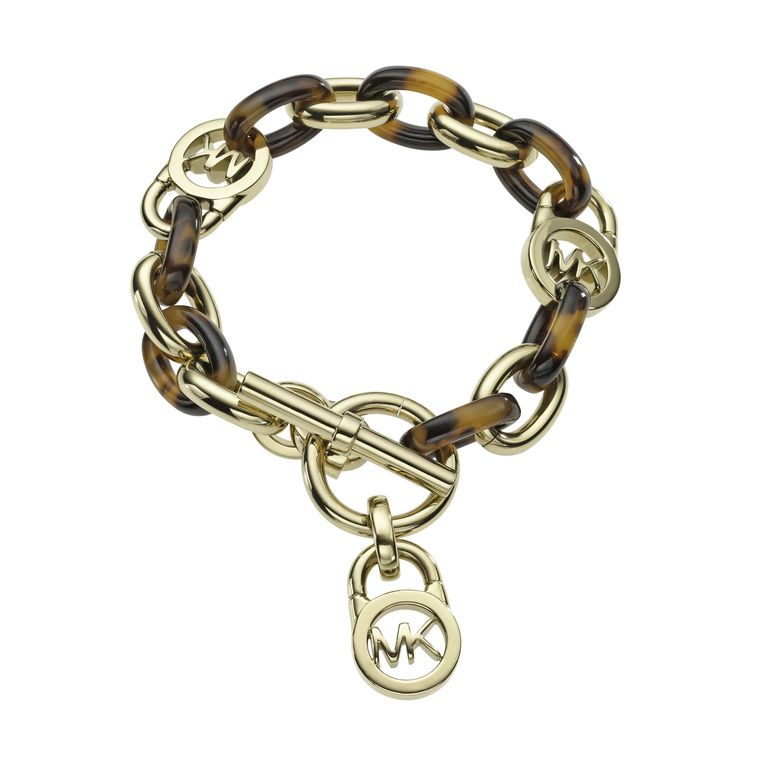 Michael kors Heritage Gold And Tort Chain Bracelet in Gold | Lyst