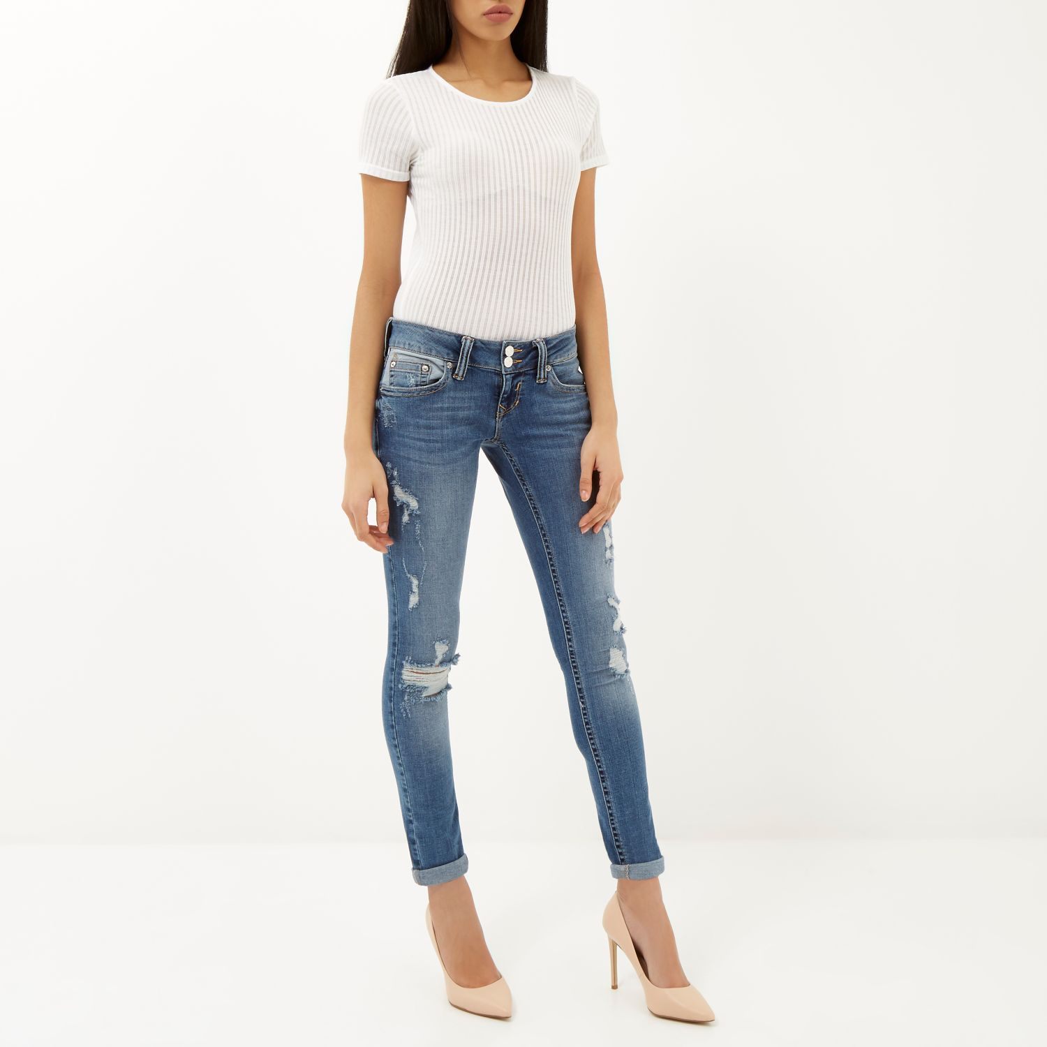 river island distressed jeans