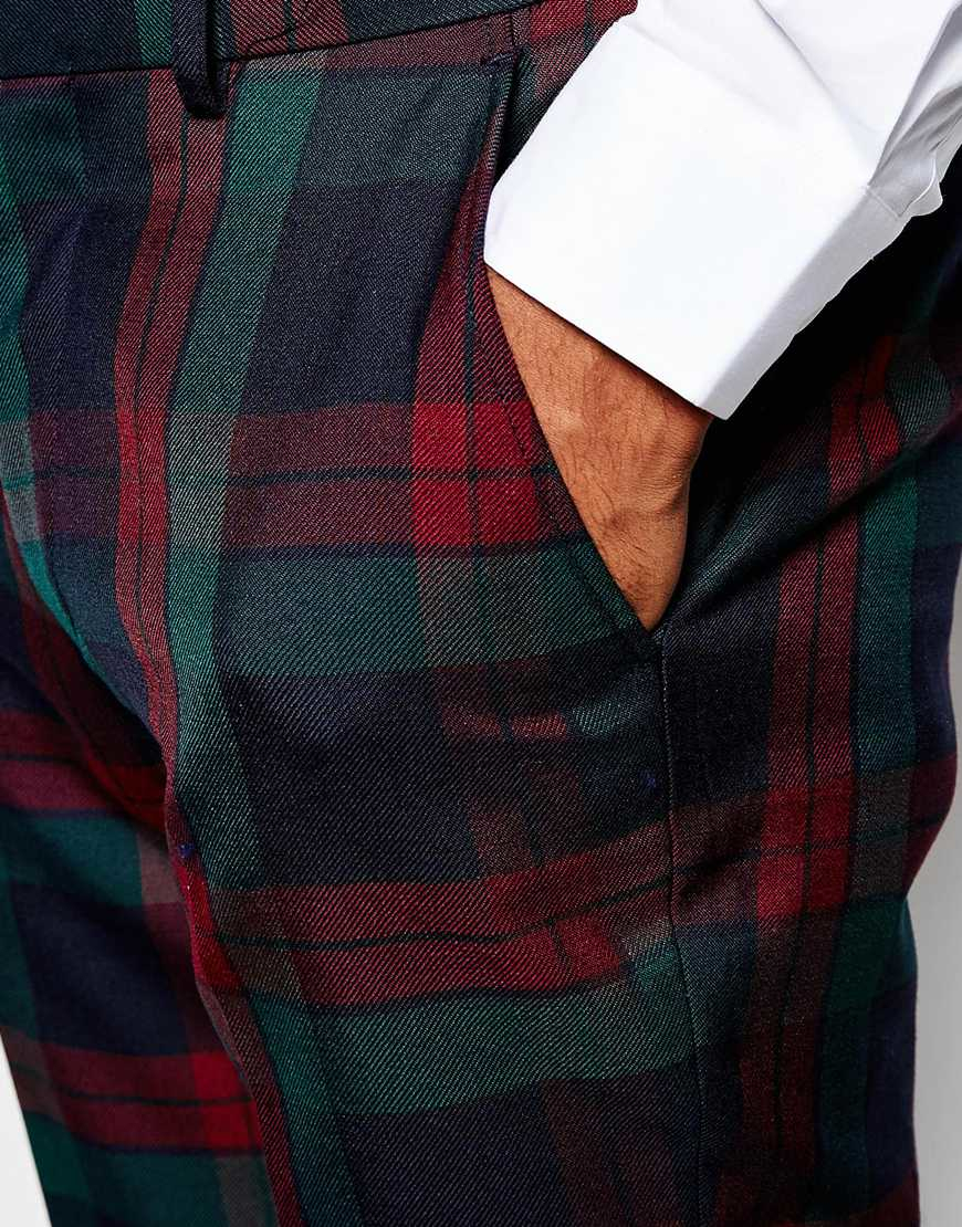 purple tartan trousers mens