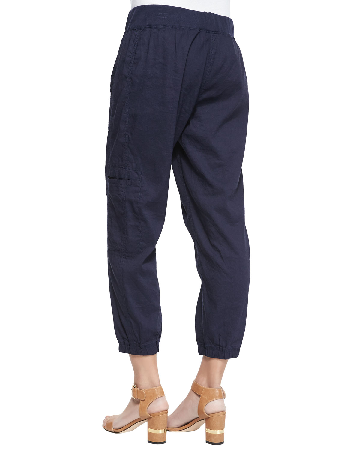 Eileen Fisher Cargo Linenblend Ankle Pants in Midnight (Blue) Lyst