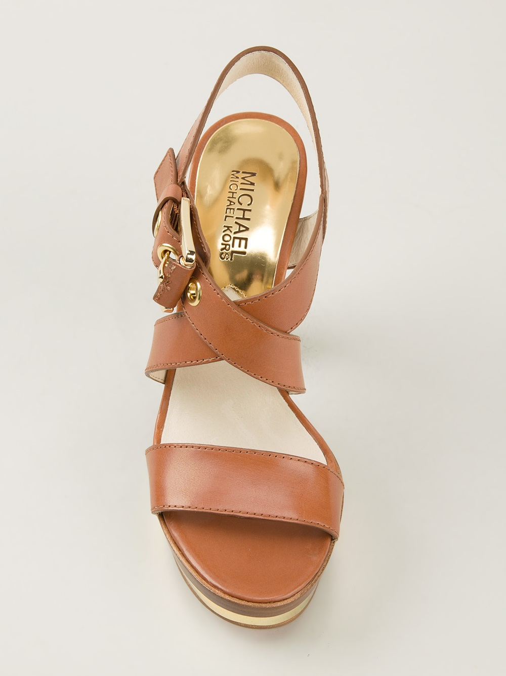 MICHAEL Michael Kors Calder Platform Sandals in Brown - Lyst