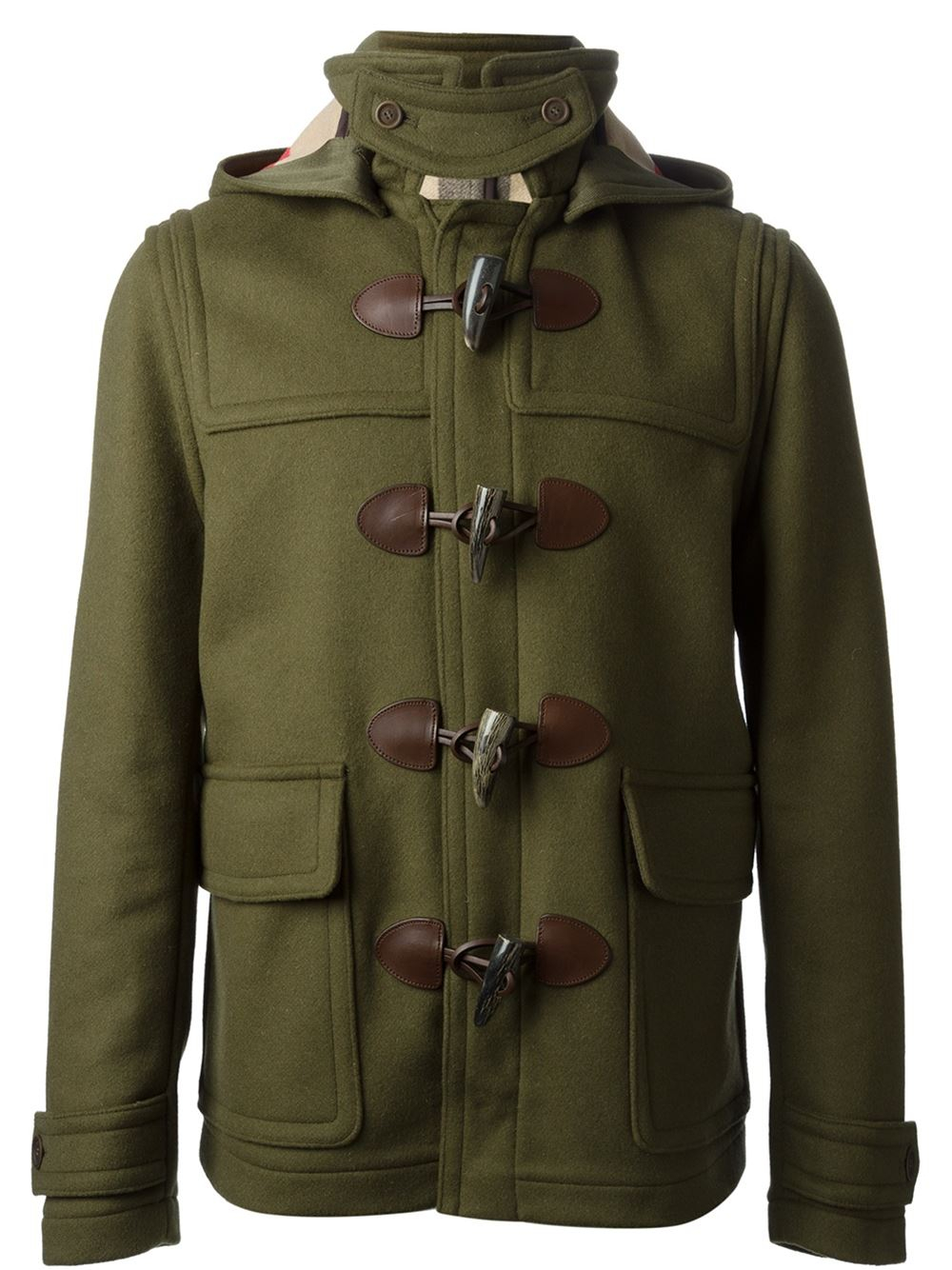 Burberry Short Duffle Coat in Green for Men | Lyst UK