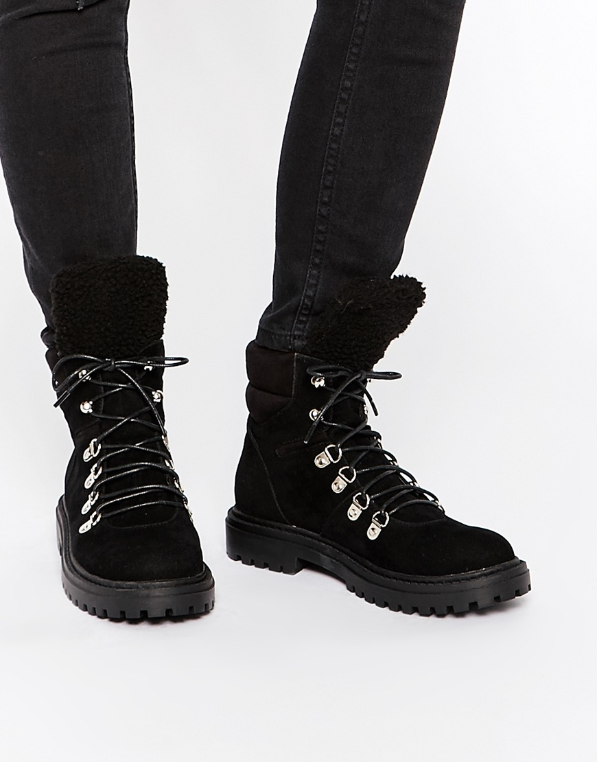 Lyst Asos Allycat Hiker Boots in Black