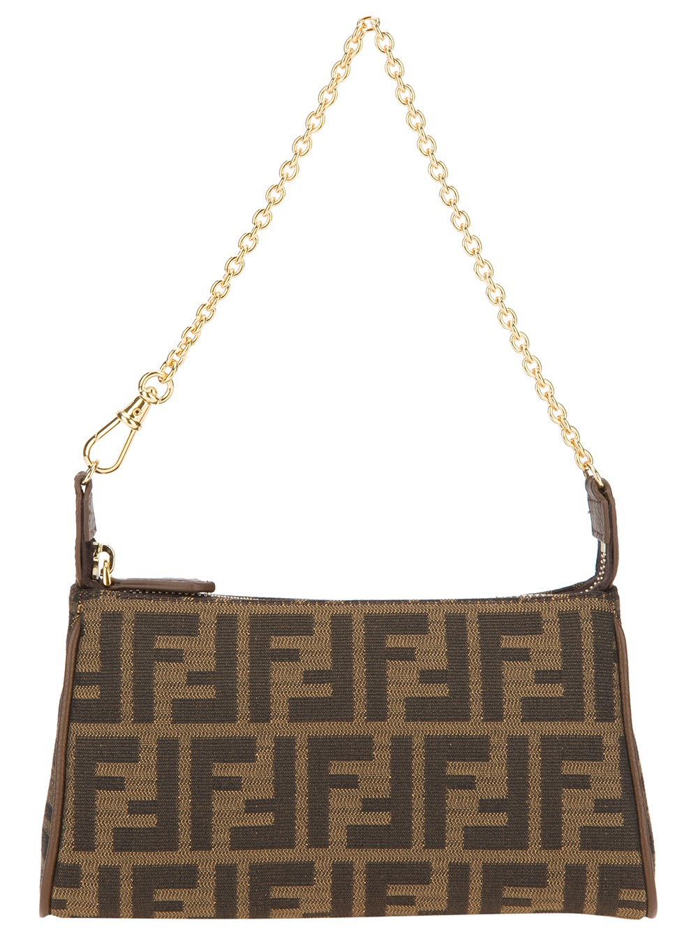 Fendi Zucca Clutch in Brown