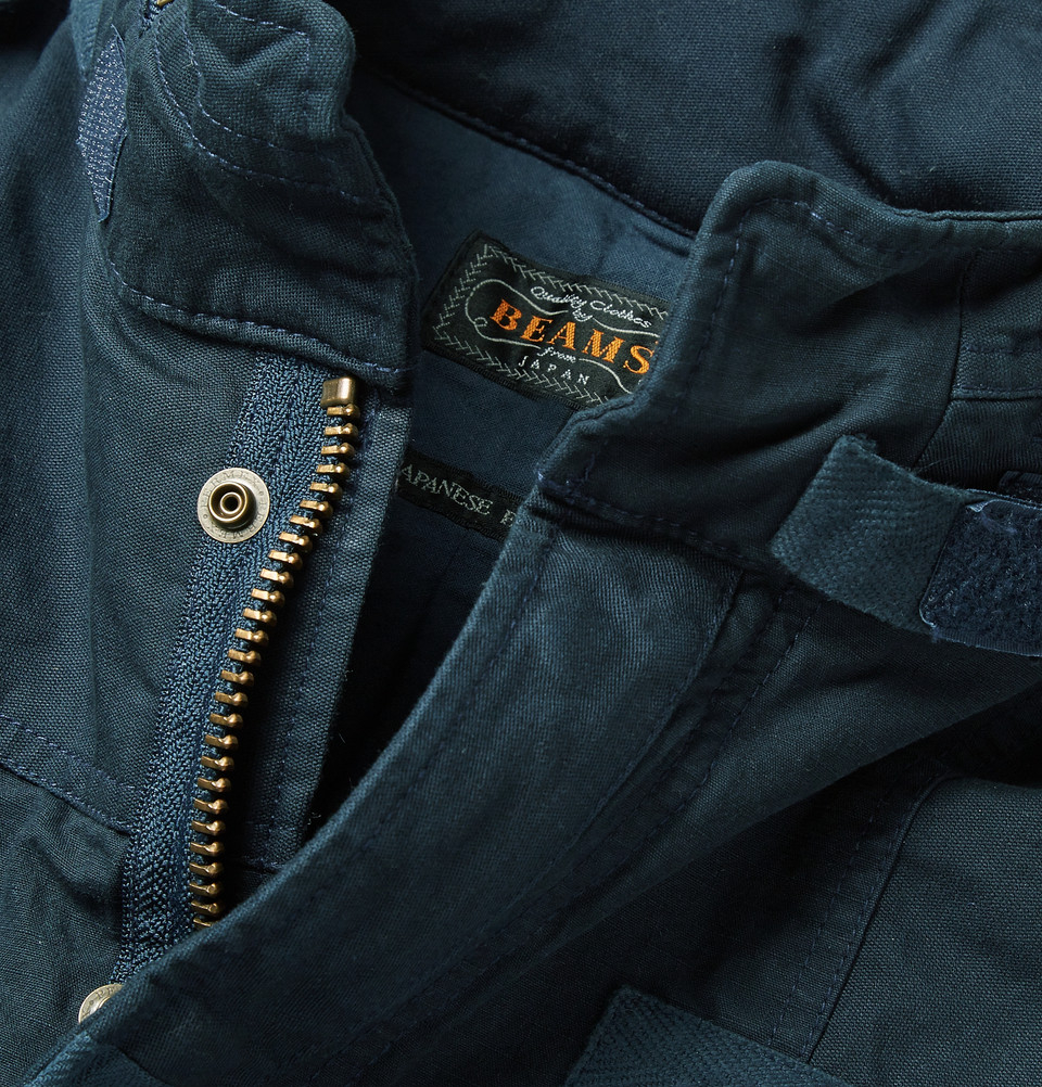 Beams Plus Patchwork M65 SlimFit Cotton Field Jacket in Blue for Men