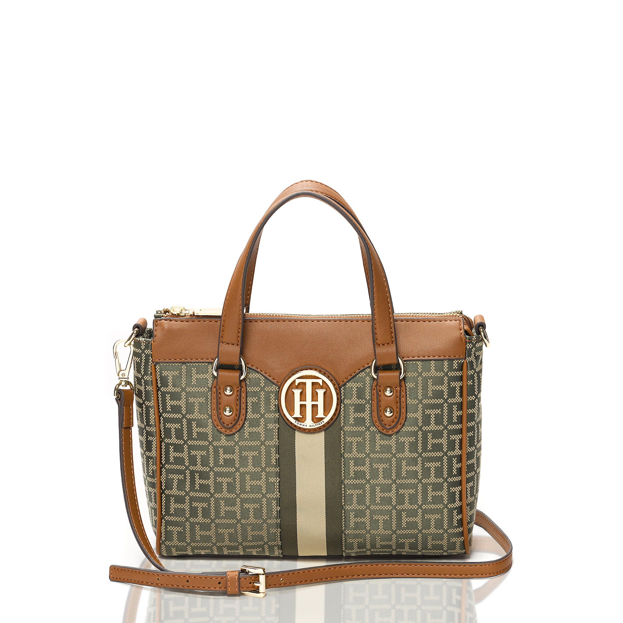 Tommy hilfiger Signature Jacquard Crossbody in Green (OLIVE/KHAKI) Lyst