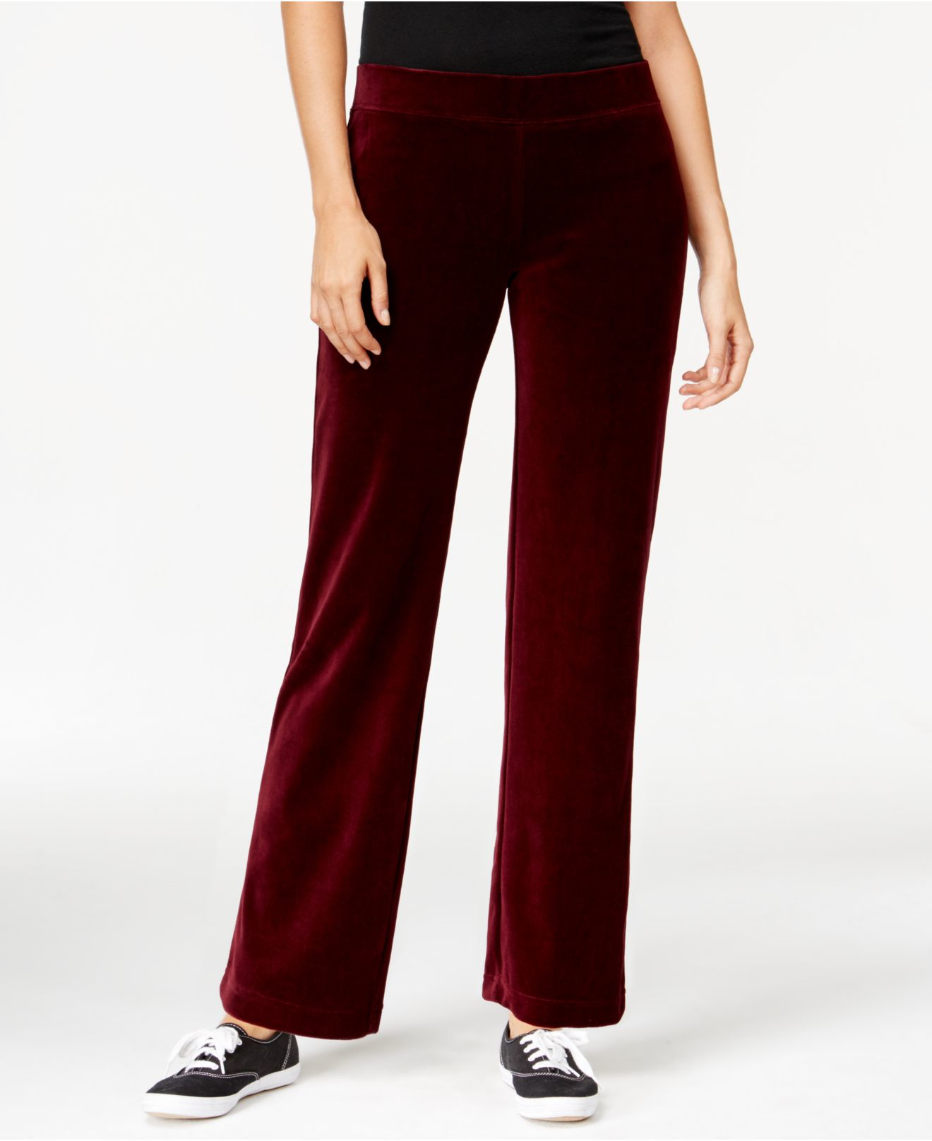 Style & co. Style&co. Petite Pull-on Velour Pants, Only At Macy's in Purple (Merlot Velour) | Lyst