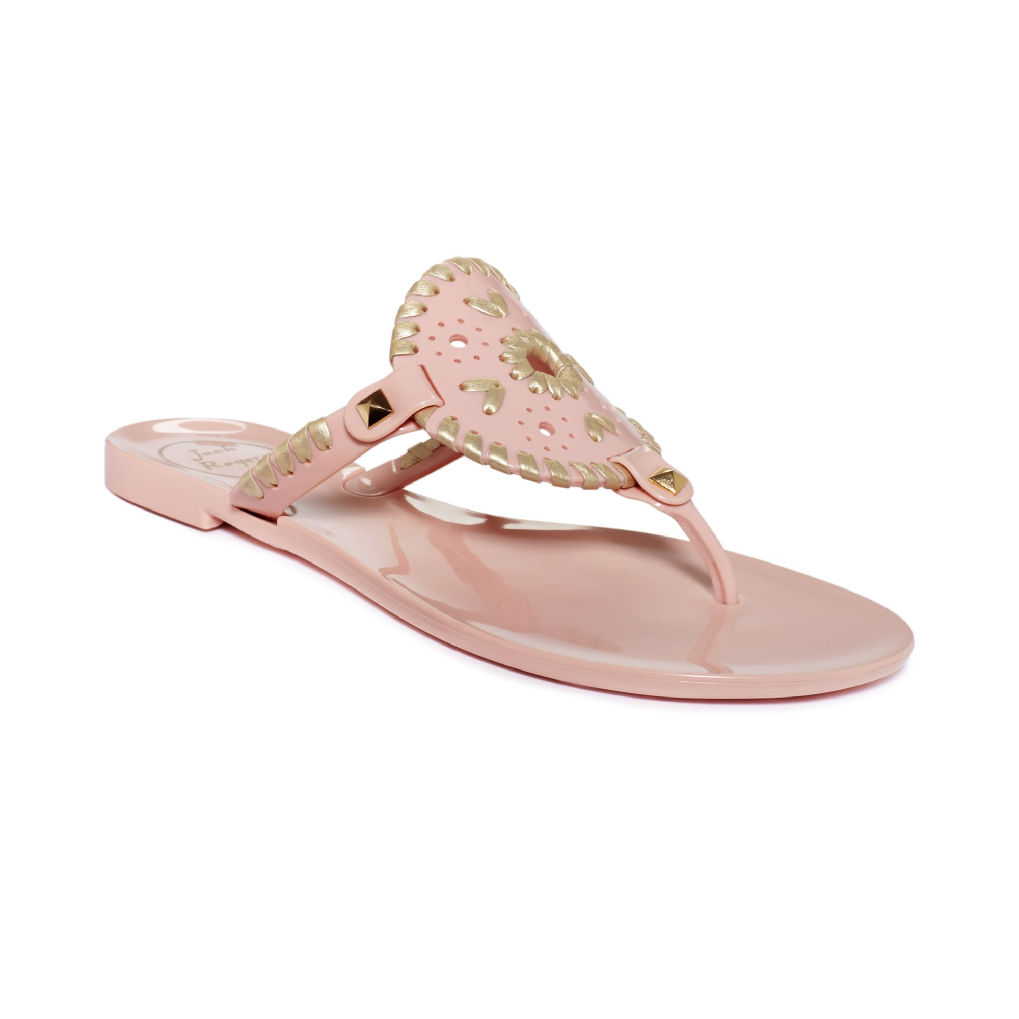 Jack Rogers Georgica Thong Jelly Sandals In Blush Platinum Pink