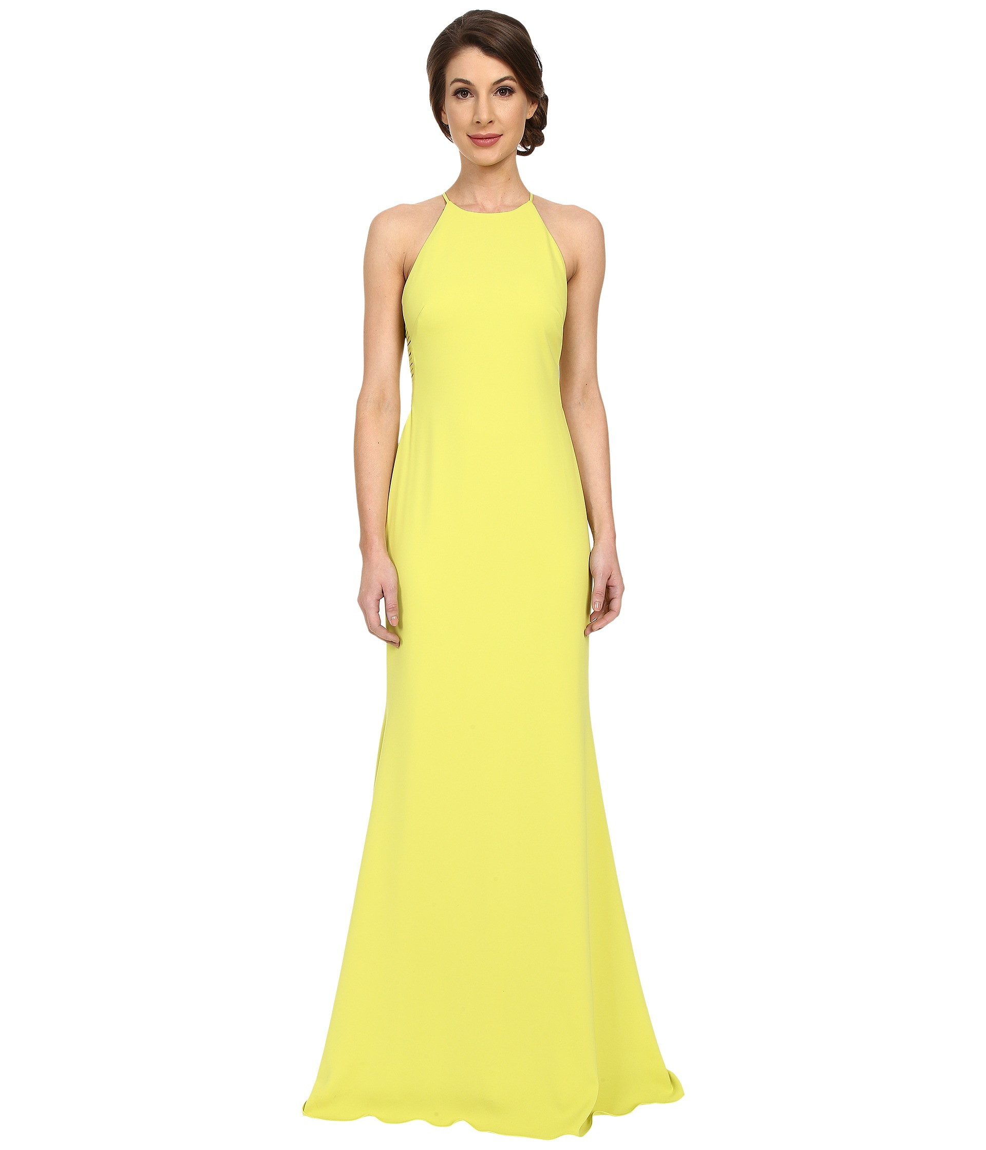 badgley mischka yellow dress