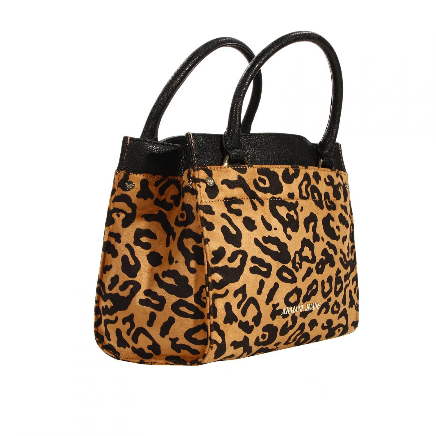 Armani jeans Handbag Ecoleather Leopard Print Small Shopping in Animal ...