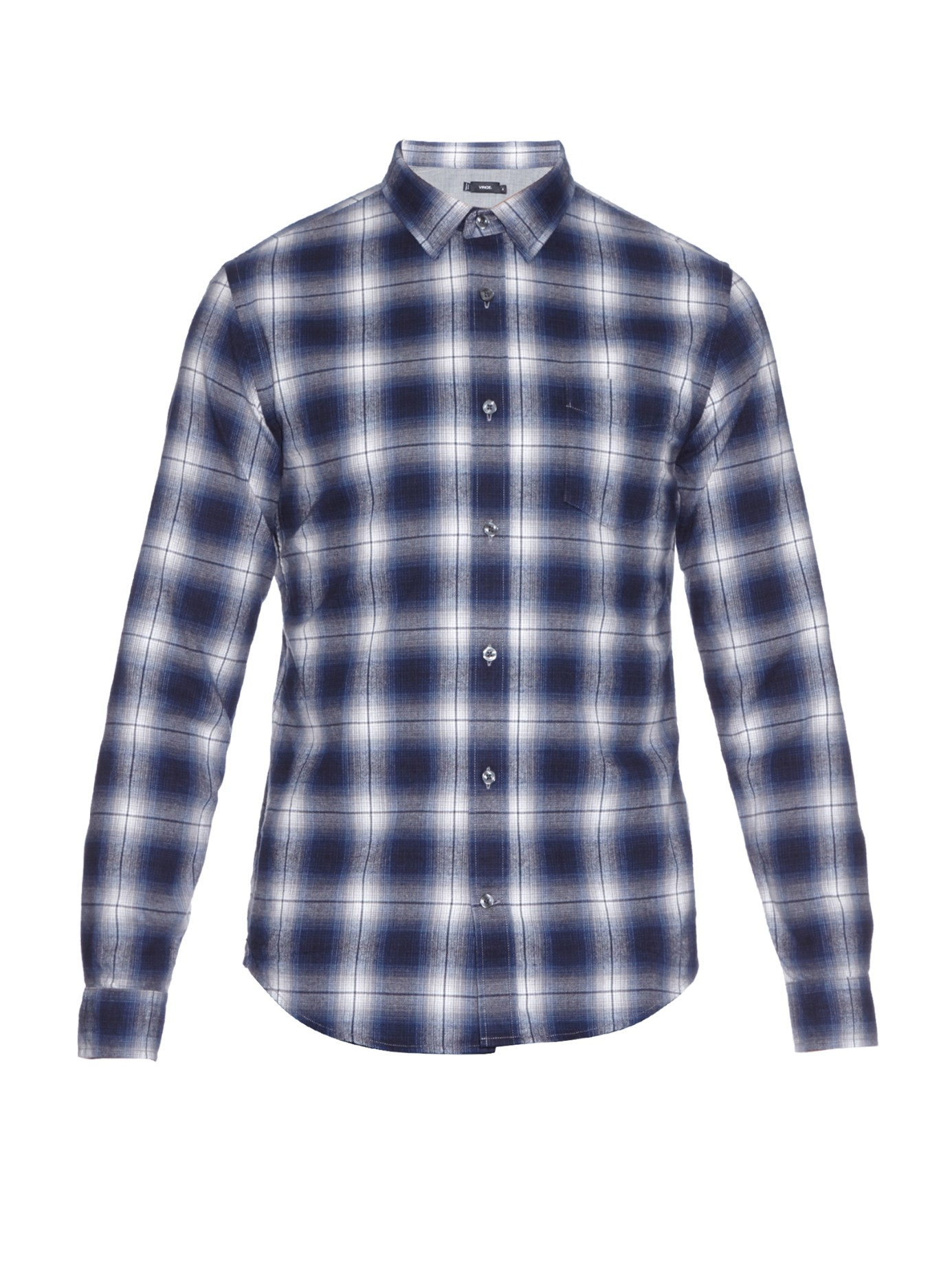 Vince Plaid Cottonflannel Shirt in Blue for Men Lyst