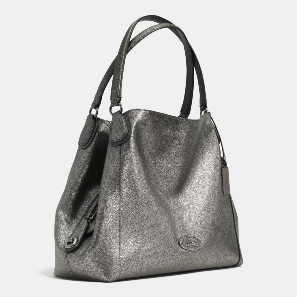 COACH Edie Shoulder Bag In Metallic Leather - Lyst