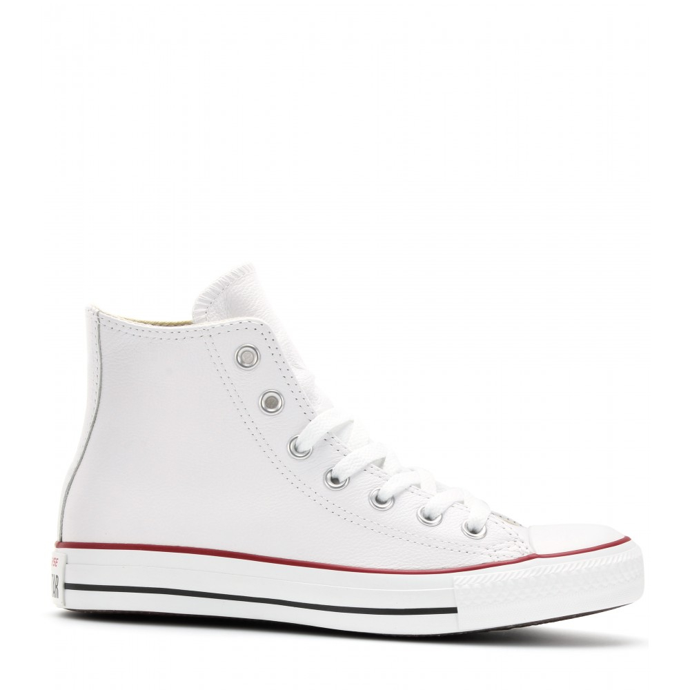 Converse Chuck Taylor All Star Leather Hightop Sneakers in White | Lyst
