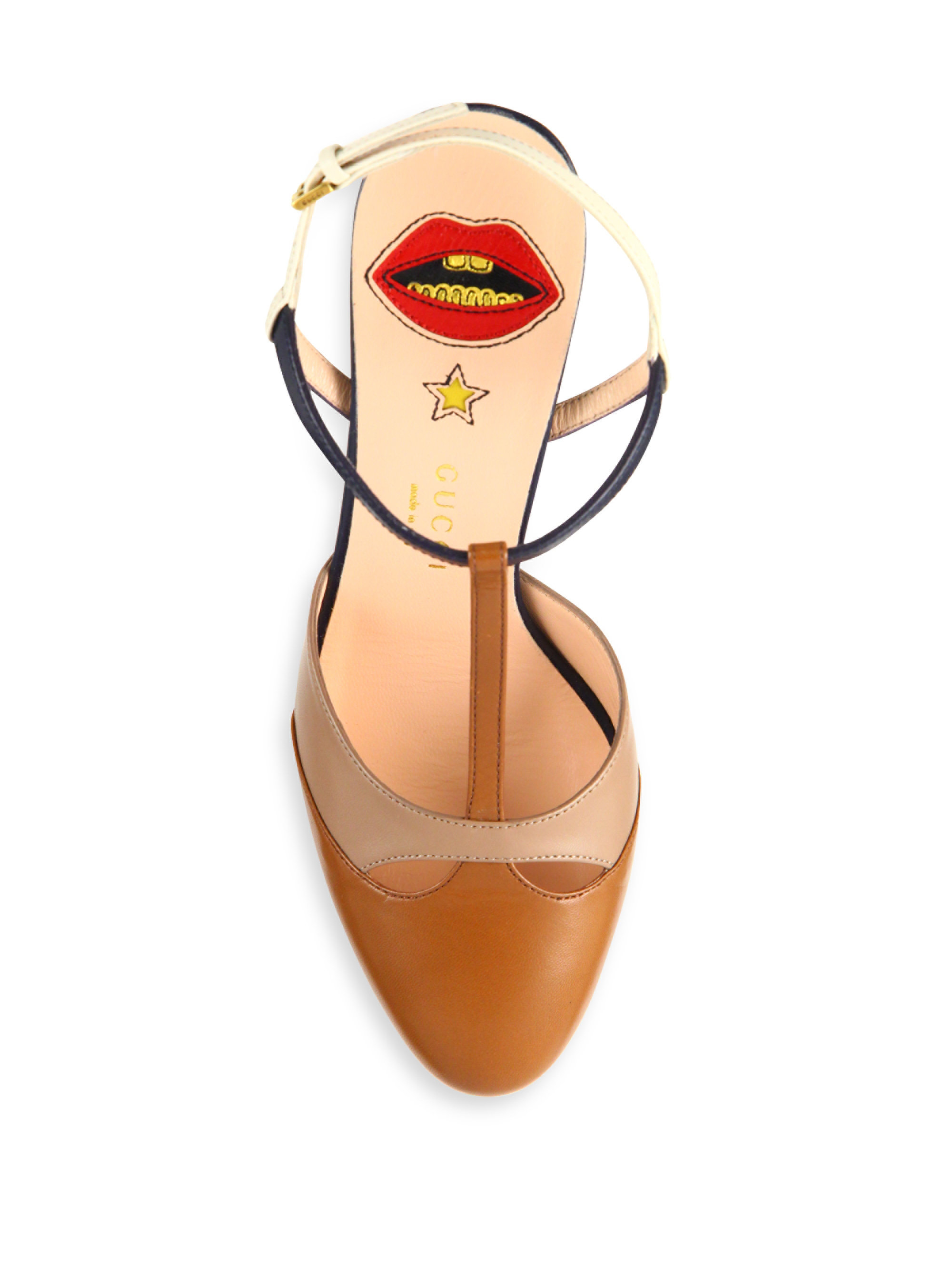 leather platform pump gucci