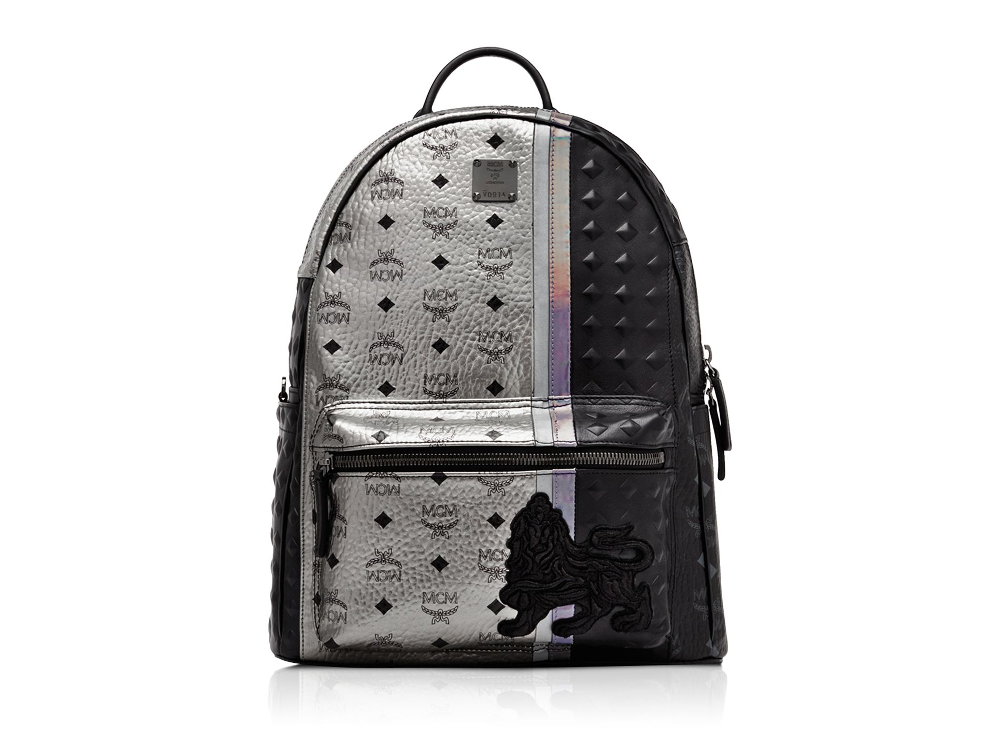 Mcm Munich Lion Series Visetos Metallic Backpack in Metallic | Lyst