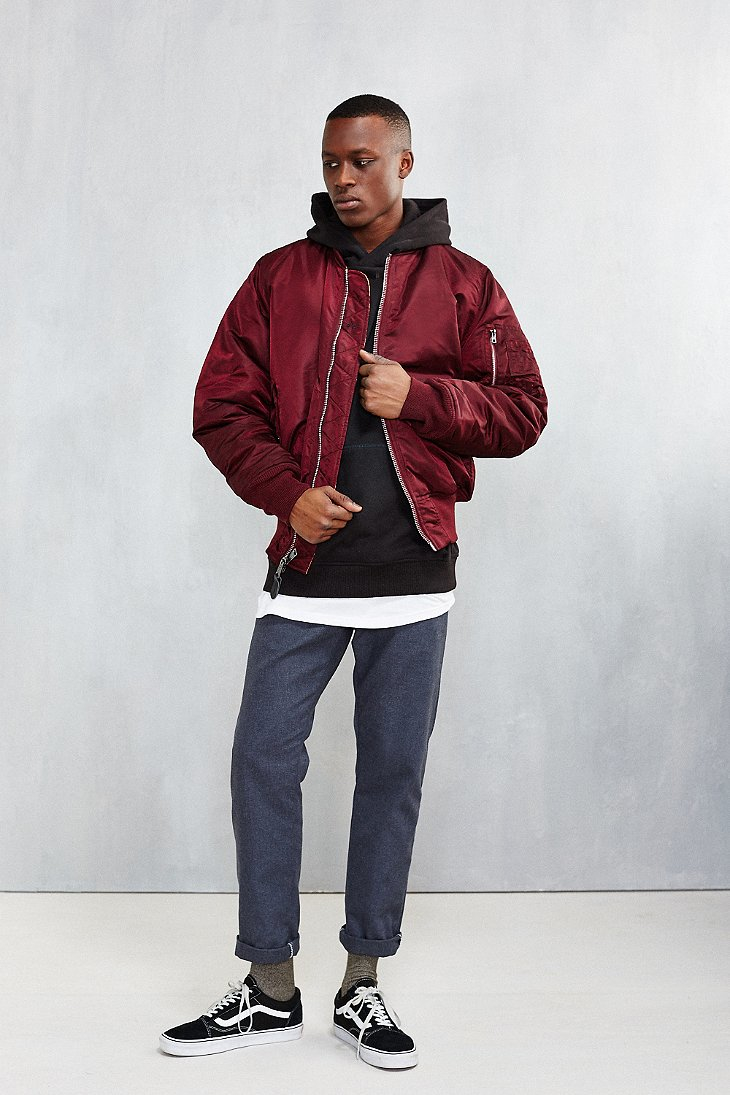 Alpha Industries Classic-fit Ma-1 Bomber Jacket in Maroon (Red 