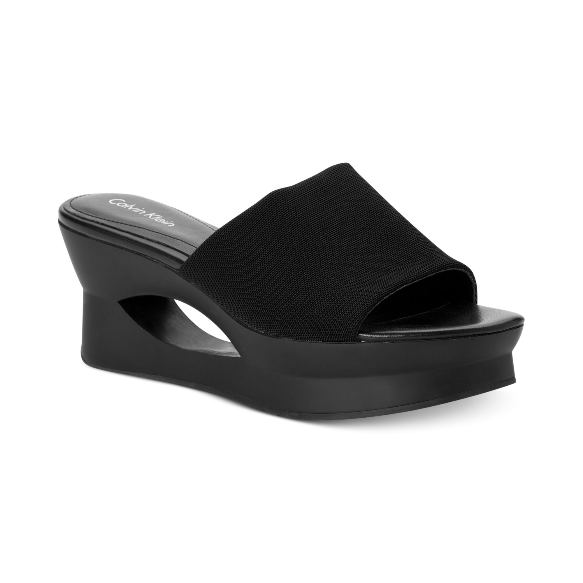 Calvin Klein Marjory Platform Wedge Sandals in Black | Lyst