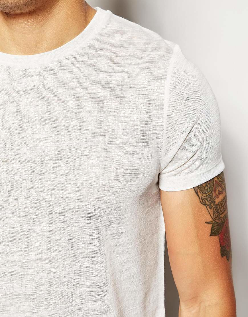 ASOS Synthetic Loungewear Longline T-shirt In Slub Fabric in White for ...