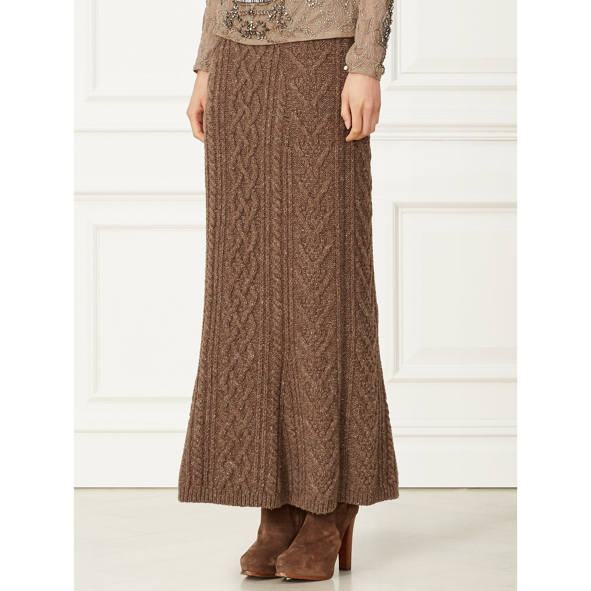 cable knit maxi skirt