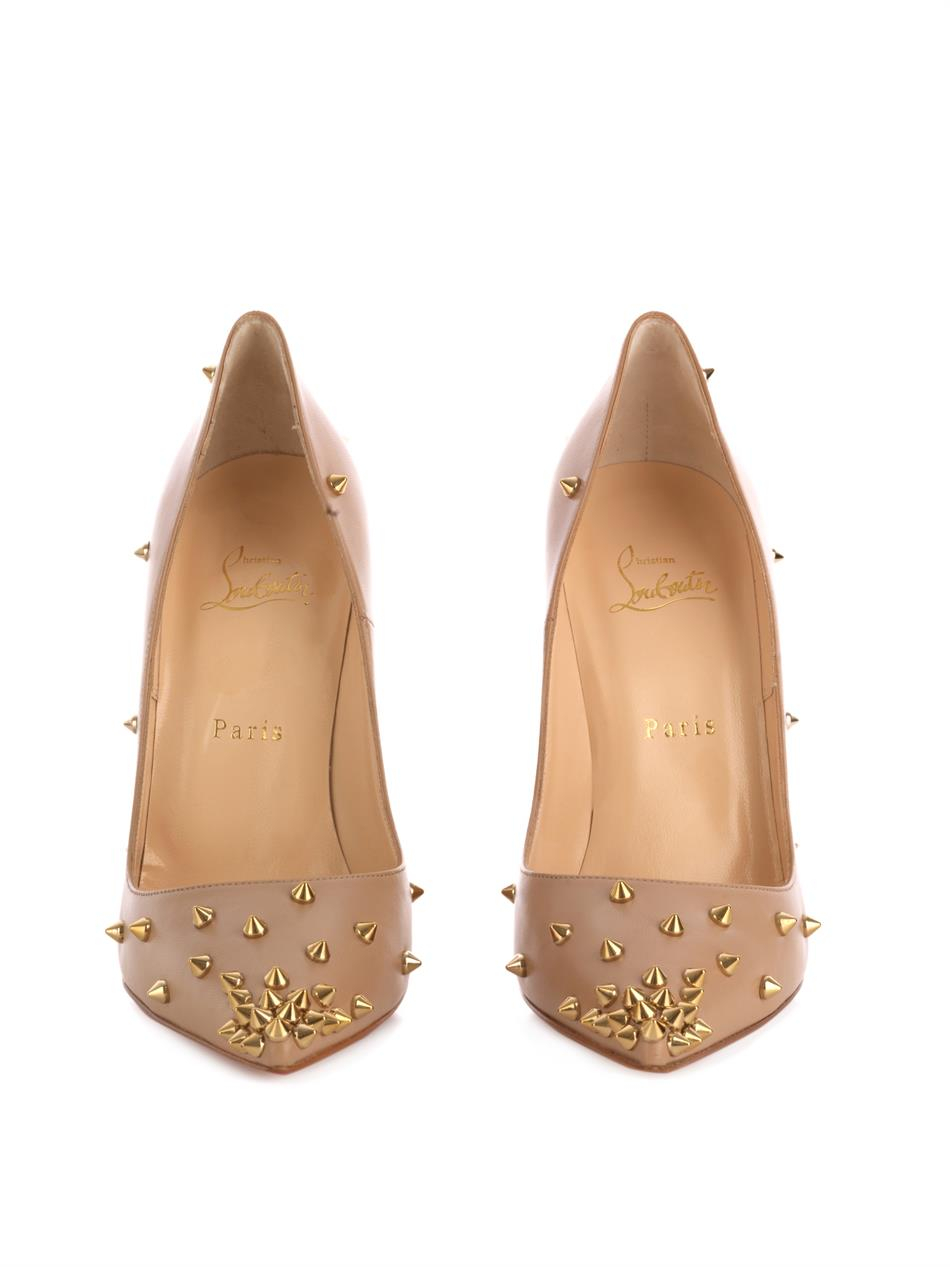 imitation christian louboutin shoes - Christian louboutin Degraspike Stud-Embellished Pumps in Beige ...