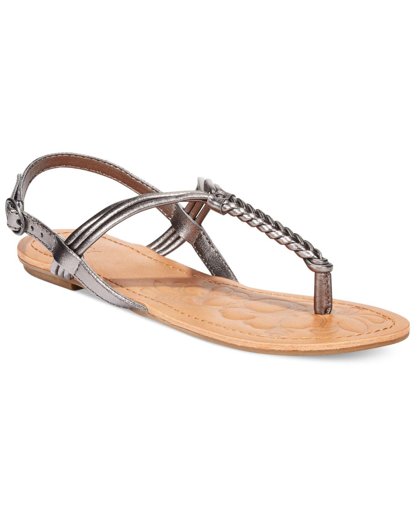 Lyst - Roxy Bhutan Braided Thong Sandals in Metallic