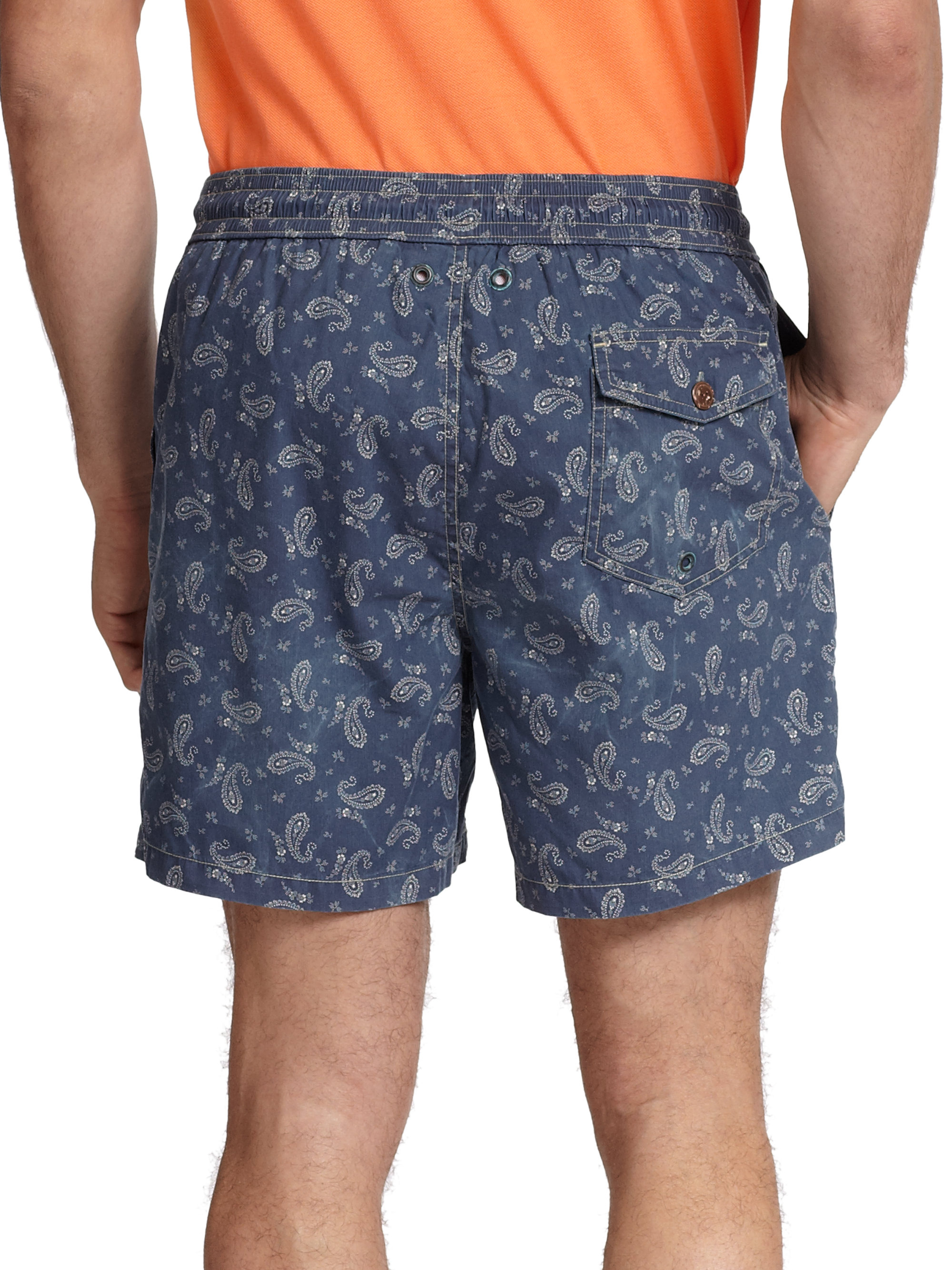 Lyst - Polo Ralph Lauren Traveler Bandana Print Swim Shorts in Blue for Men