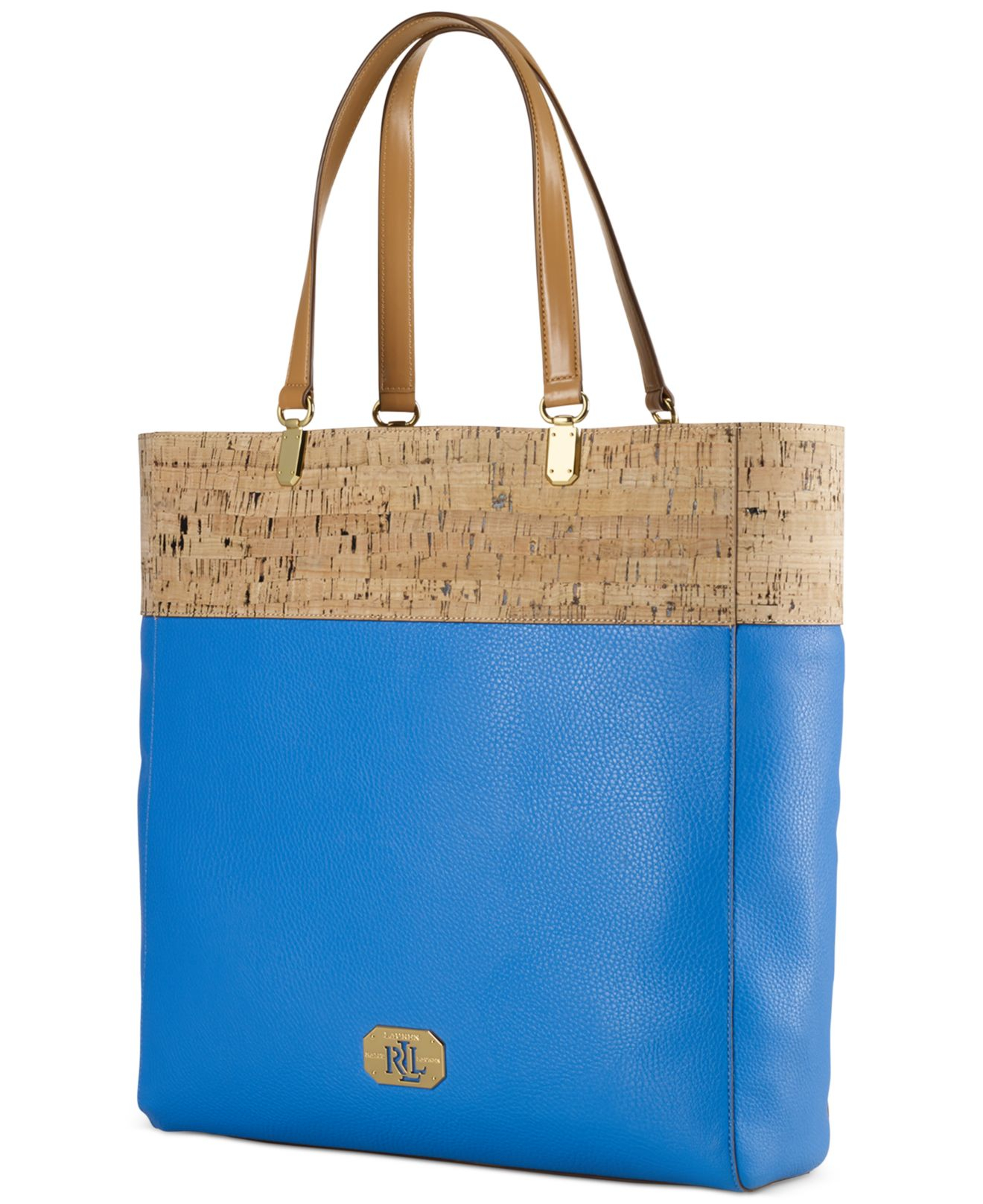 Lauren by ralph lauren Hilford Cork Pattern Tote in Blue Lyst