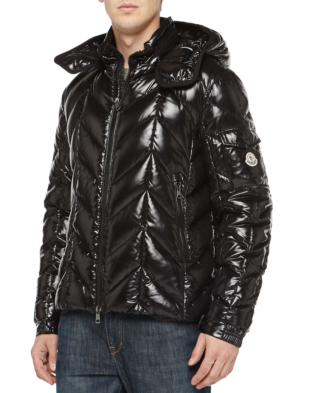 Lyst - Moncler Berriat Chevron-quilted Hooded Jacket in Black for Men