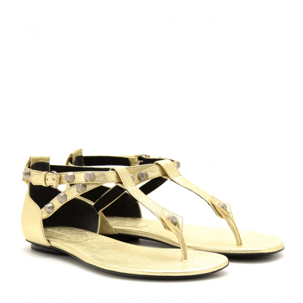 balenciaga sandals mens gold