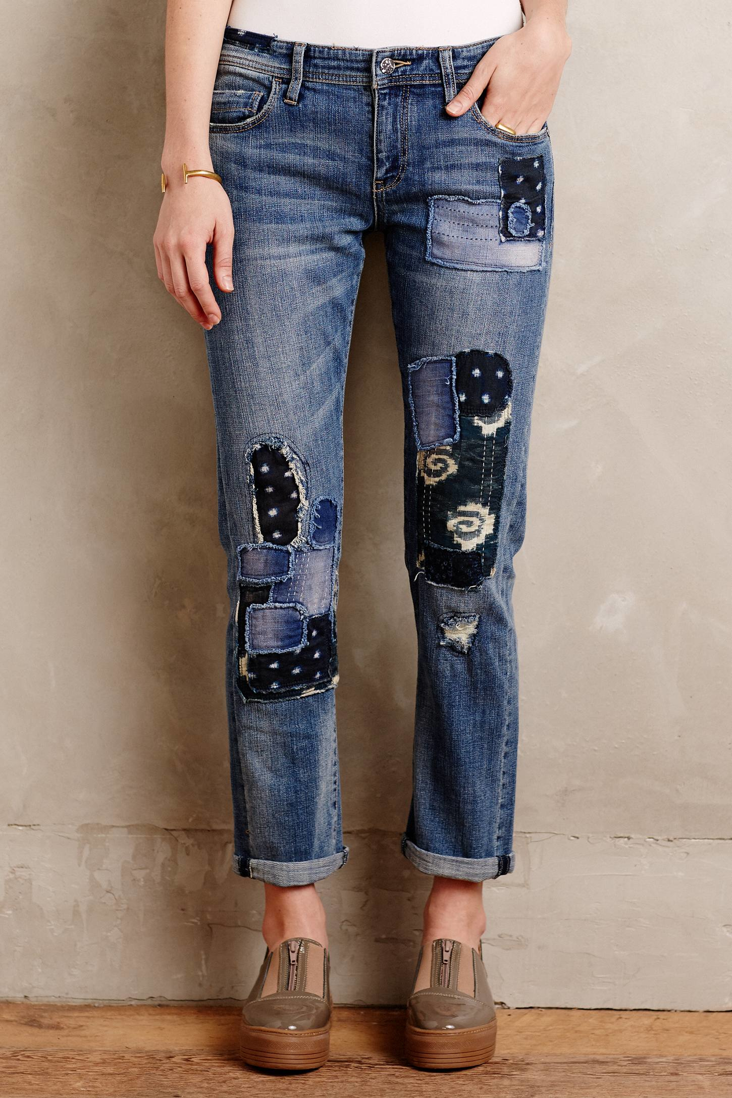 Pilcro Hyphen Patchwork Jeans in Blue (tinted denim) | Lyst
