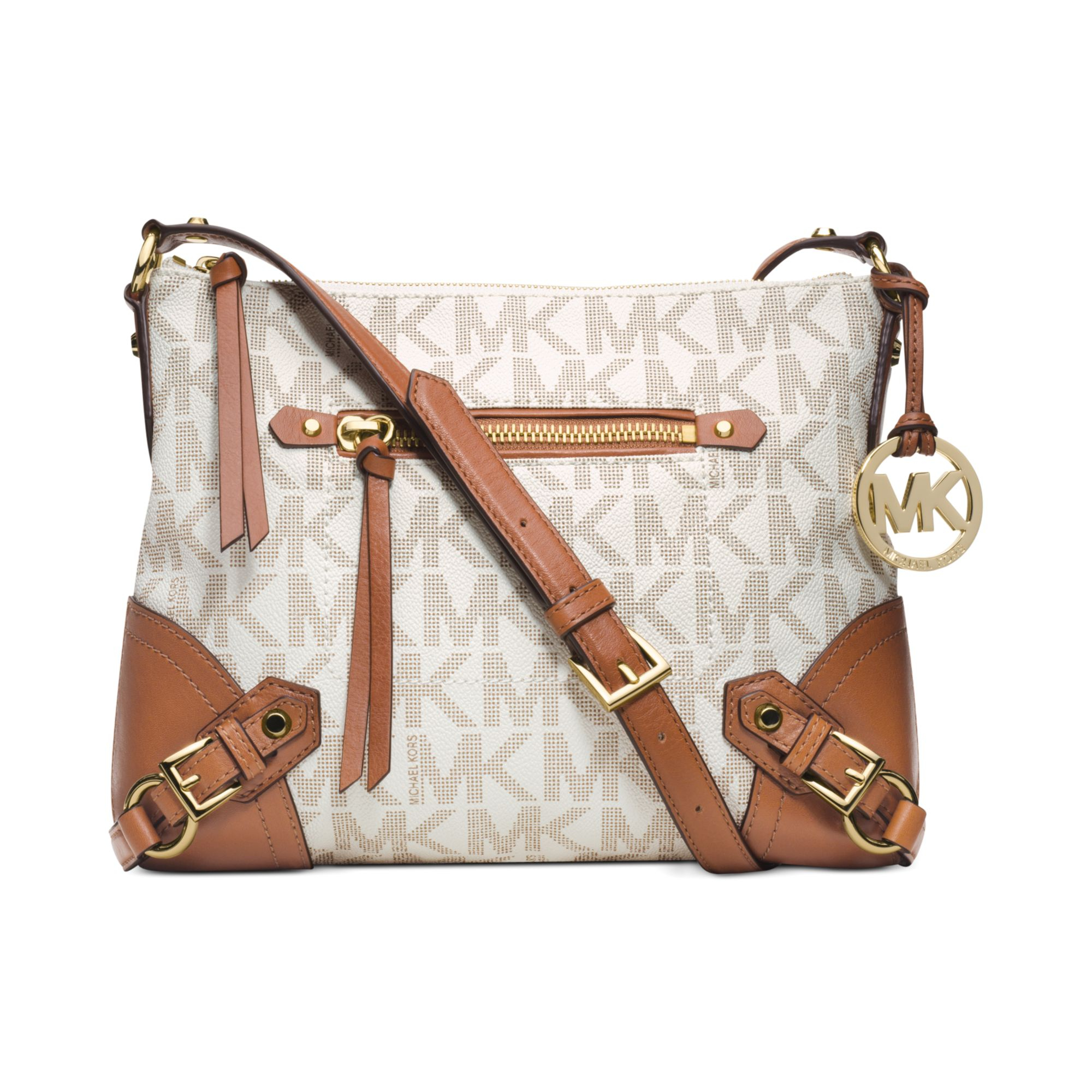 michael kors white and brown bag